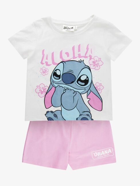 Disney Stitch T-Shirt Und Shorts Set, Weiß