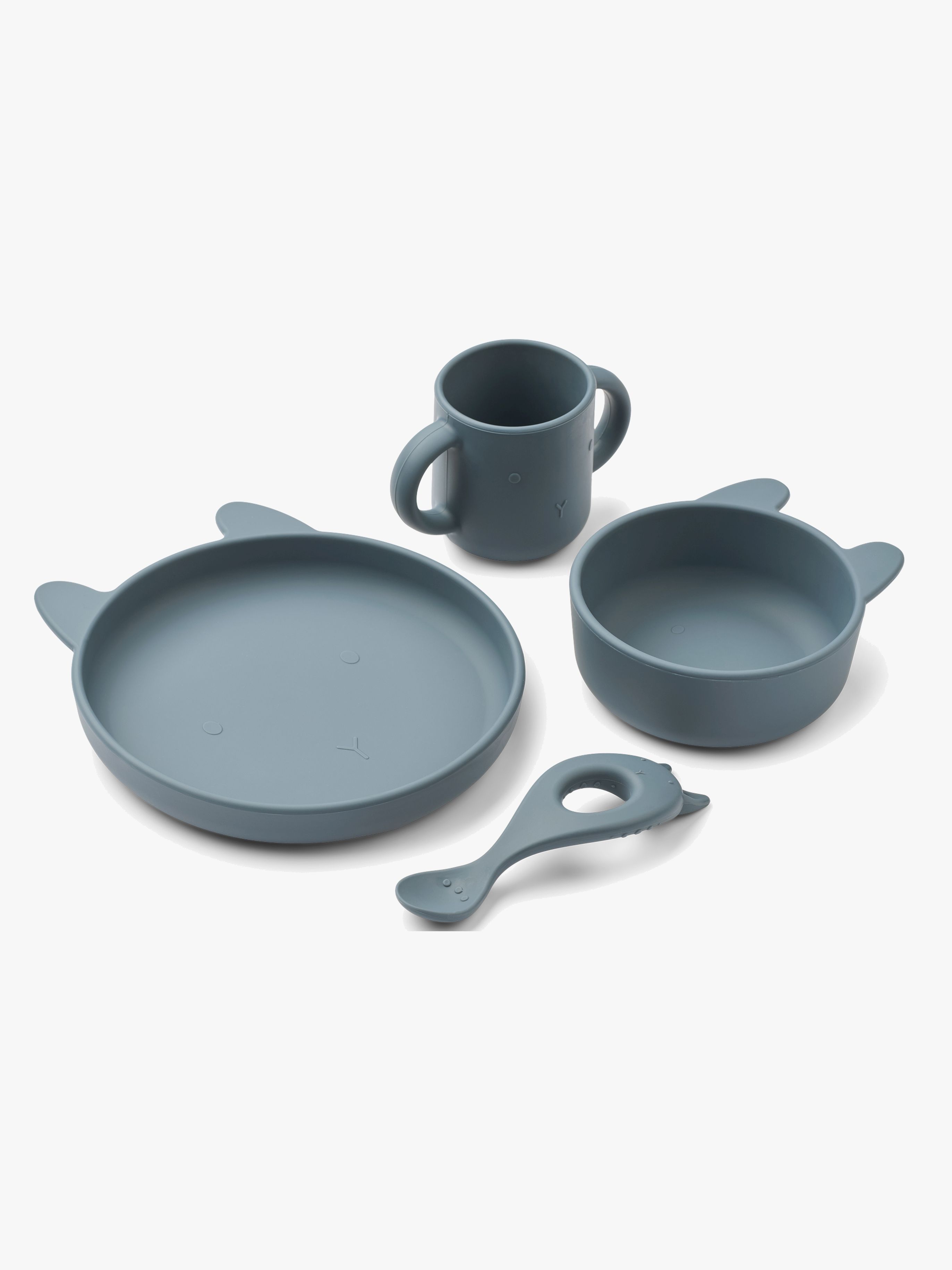 Vivi Silikon Geschirrset, Rabbit Whale Blue