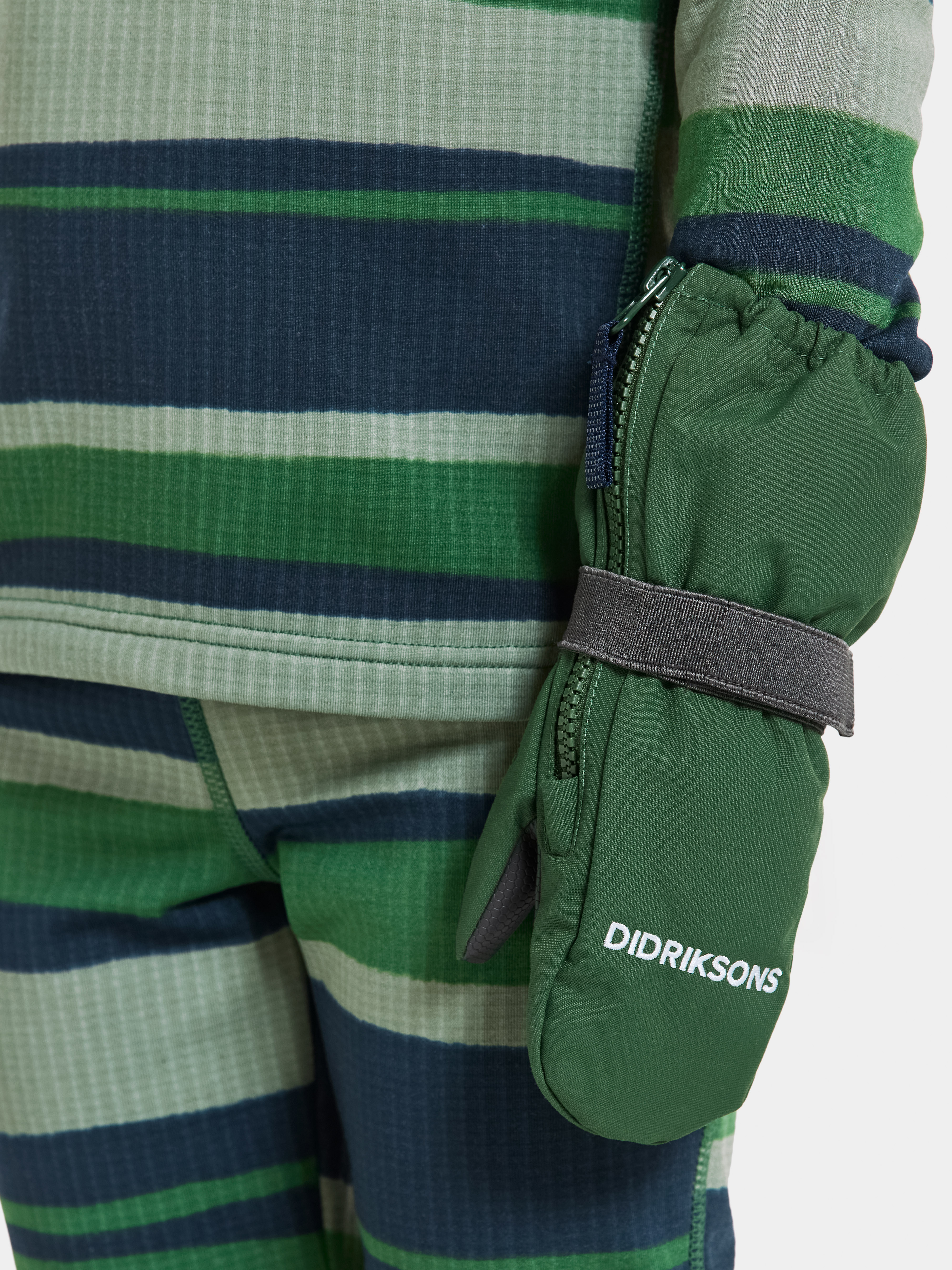 Didriksons Biggles Zip Fäustlinge, Pine Green, 2-4 Jahre