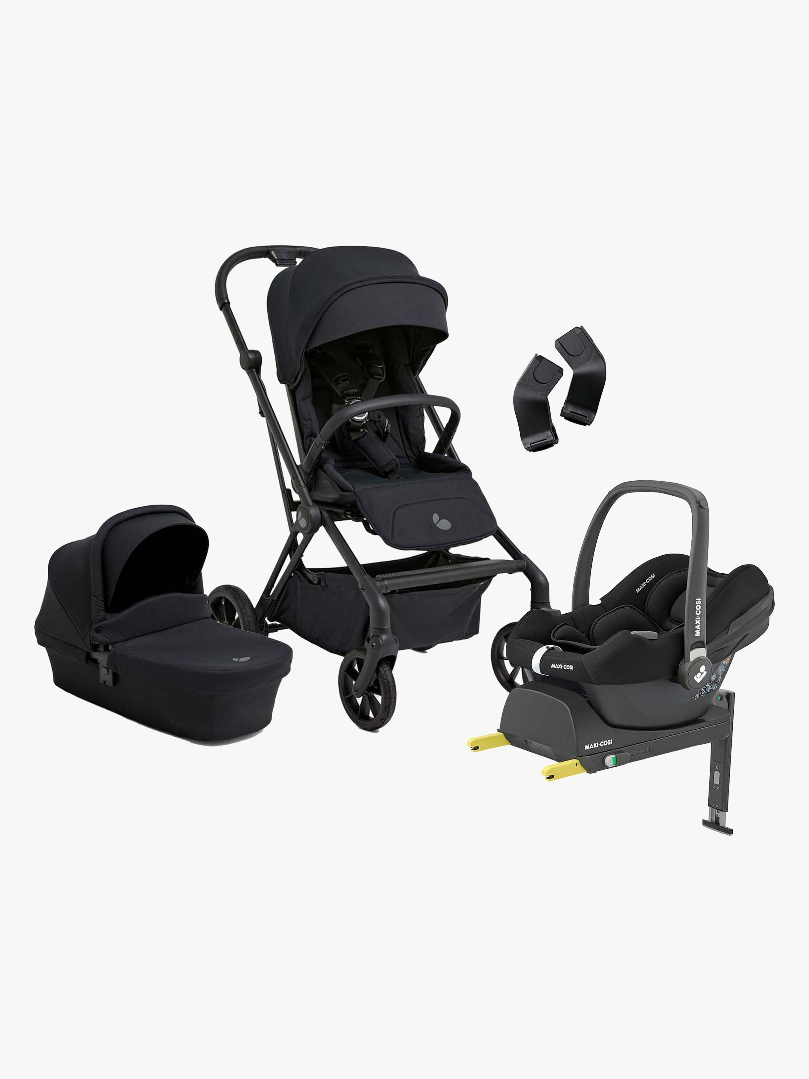 Beemoo Pro Twist Kombiwagen inkl. Maxi-Cosi CabrioFix Babyschale &  Basis, Coffee Black/Essential Black