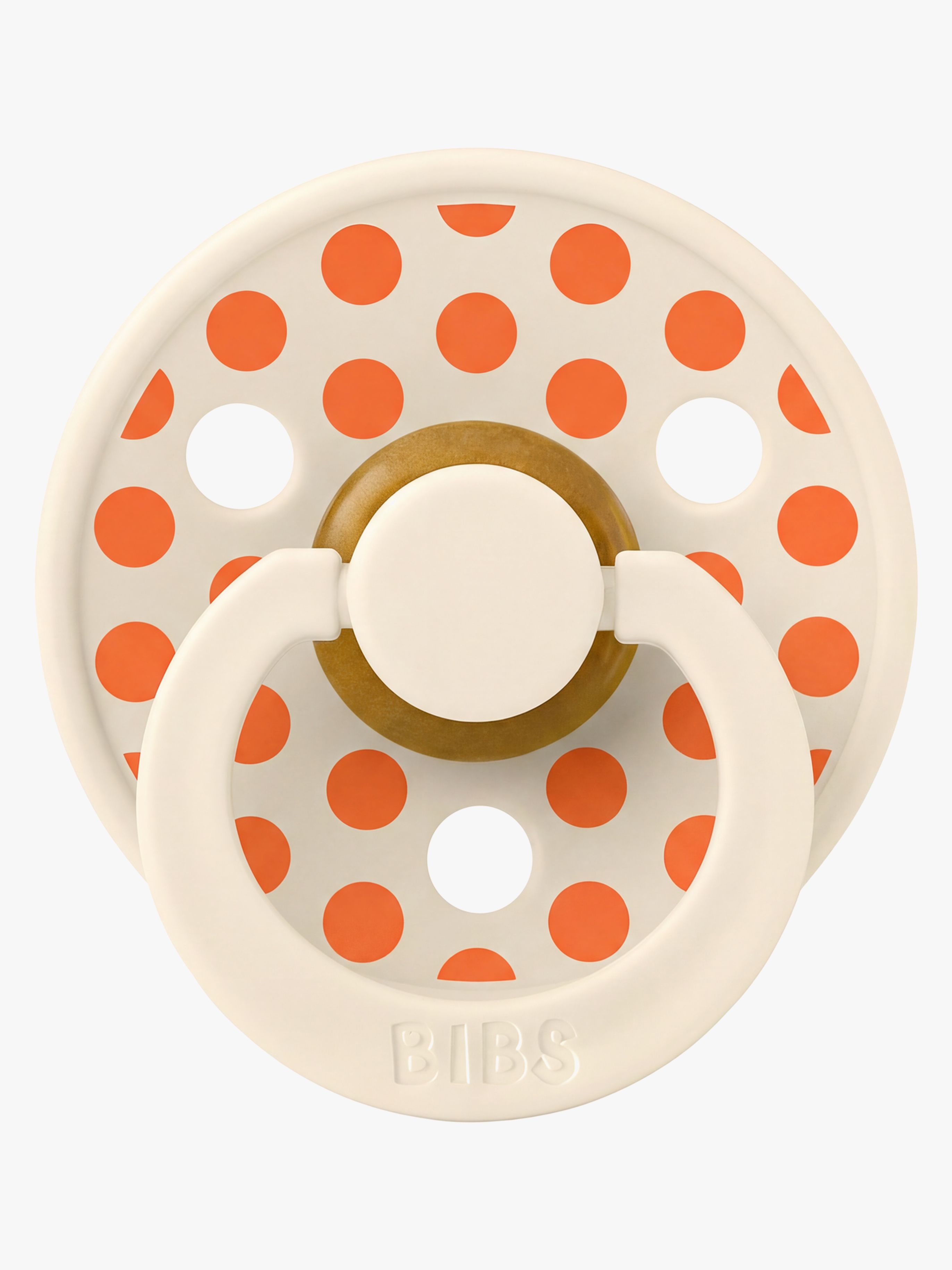 Studio Colour Schnuller Polka Medium Latex Gr. 1, Ivory / Tango