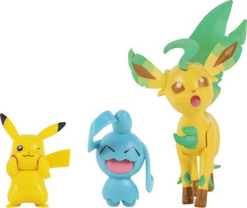 Pokémon Actionfiguren Pikachu, Isso, Leaf 3er-Pack