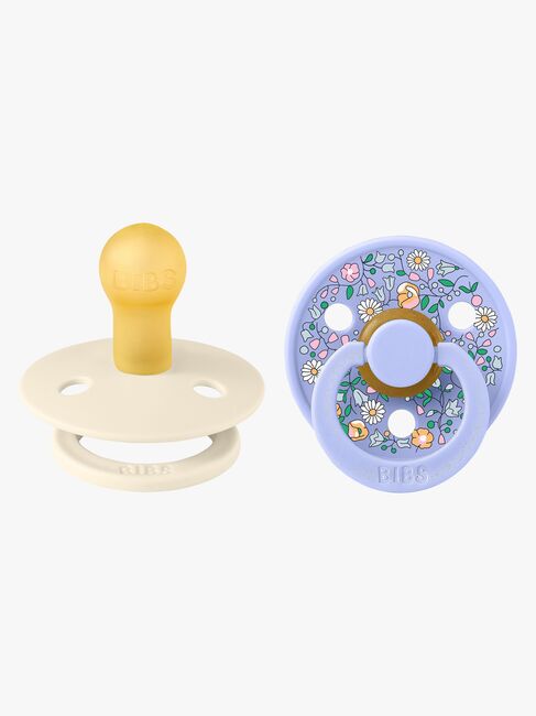 BIBS x Liberty Colour Chloe Meadow Schnuller 2er-Pack Latex Größe 1, Ivory Mix