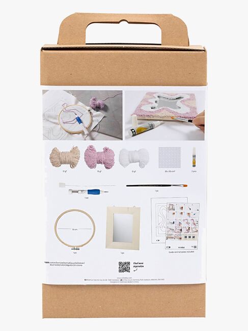 Creativ Company Bastelset Stickerei Spiegel mit Pastellfarben