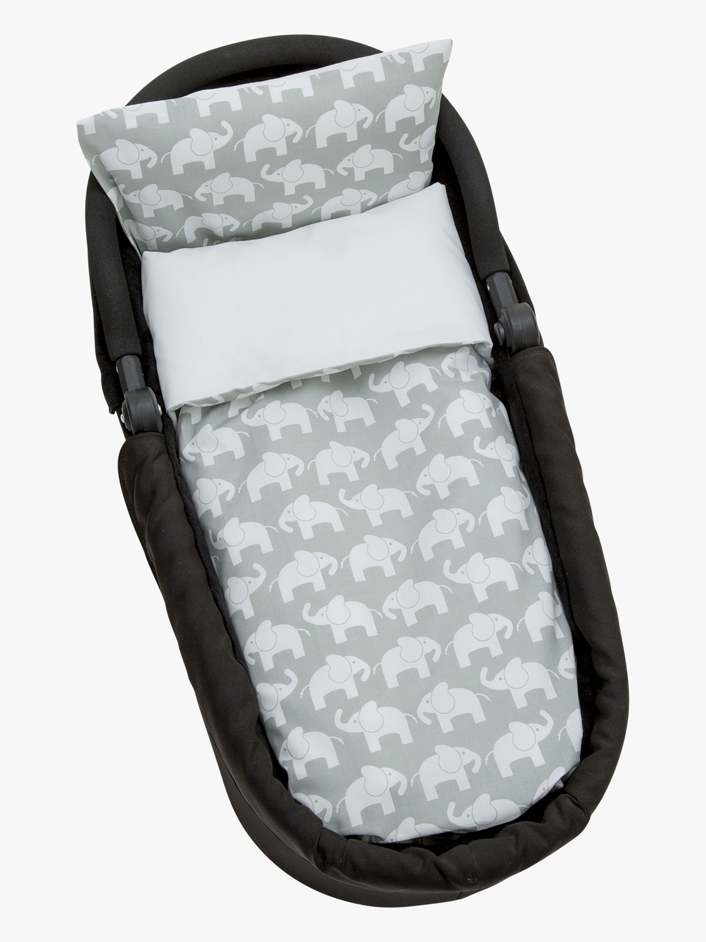 Borganäs Bettwäsche Babybett Elefant 70×80, Grau