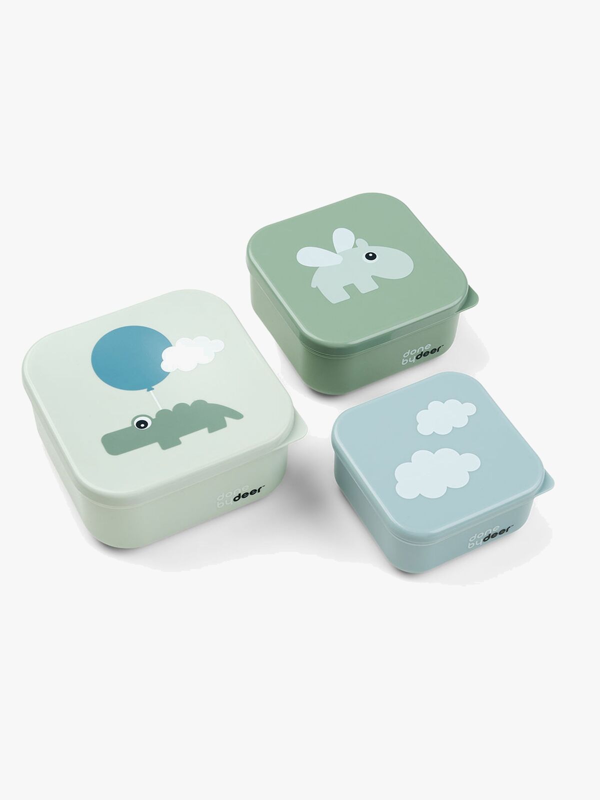 Done By Deer Happy Clouds Snackboxen 3er-Pack, Grün