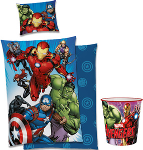 Marvel Avengers Bettwäsche und Papierkorb