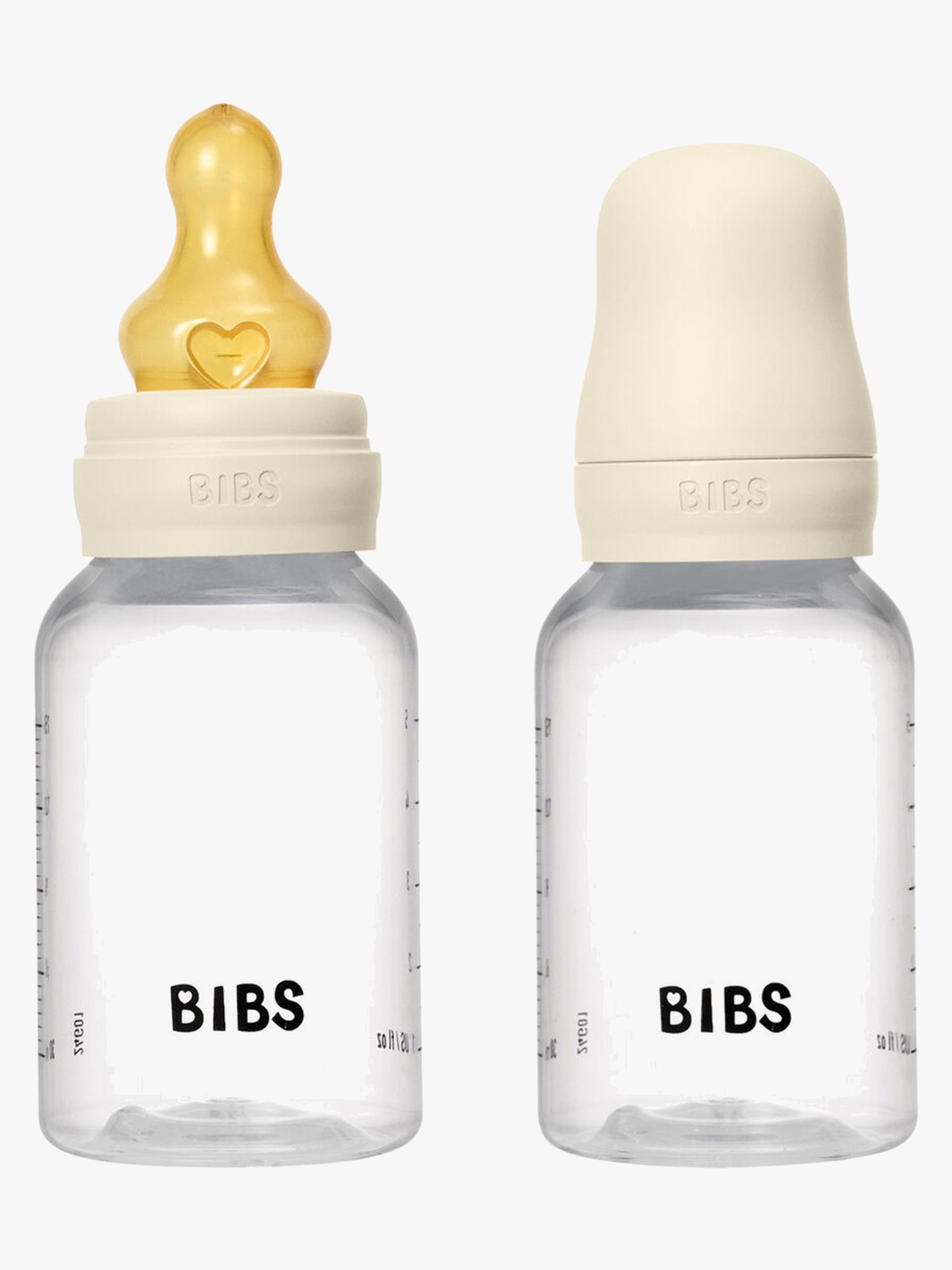 BIBS Slow Flow Fläschchen Latex 2er-Pack 150 ml, Ivory
