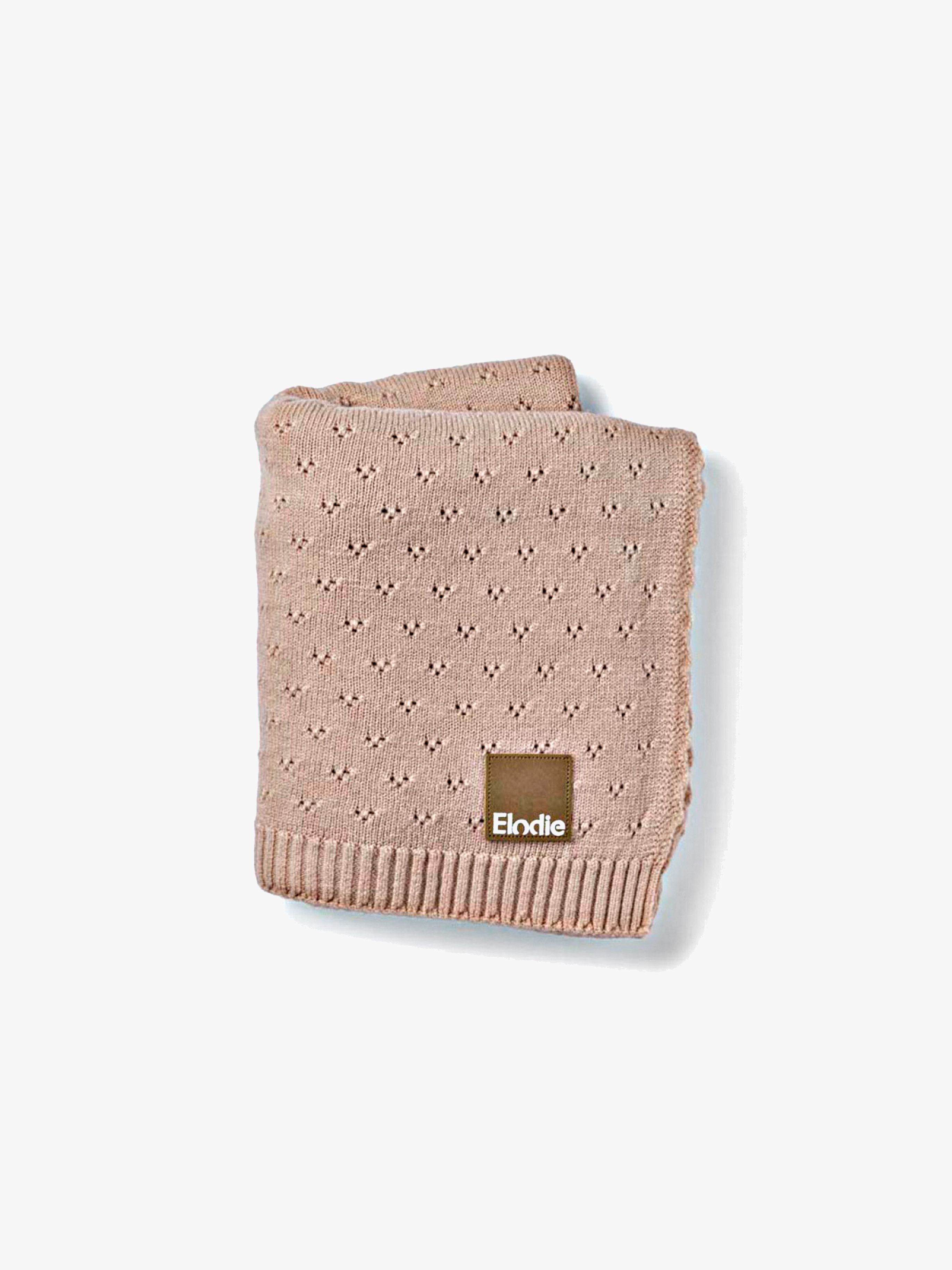 Elodie Lochmuster-gestrickte Decke 100x75 cm, Blushing Pink