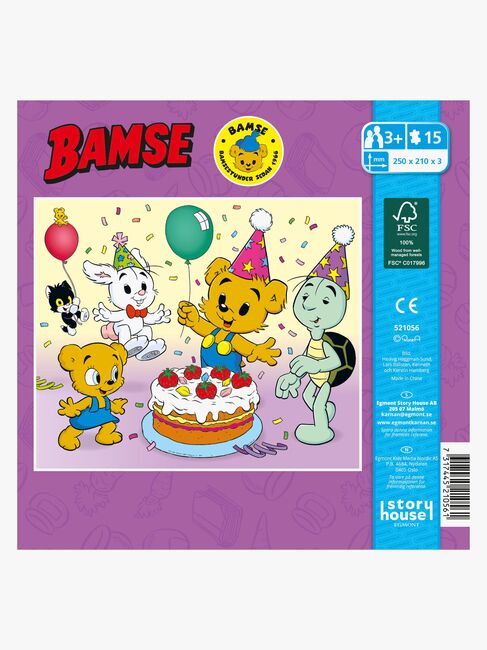 Egmont Kärnan Bamse Holzpuzzle mit Fest-Motiv 15 Teile