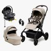 Beemoo Pro Twist Kombikinderwagen inkl. Beemoo Route Babyschale & Basis, Latte Beige/Mineral Grey