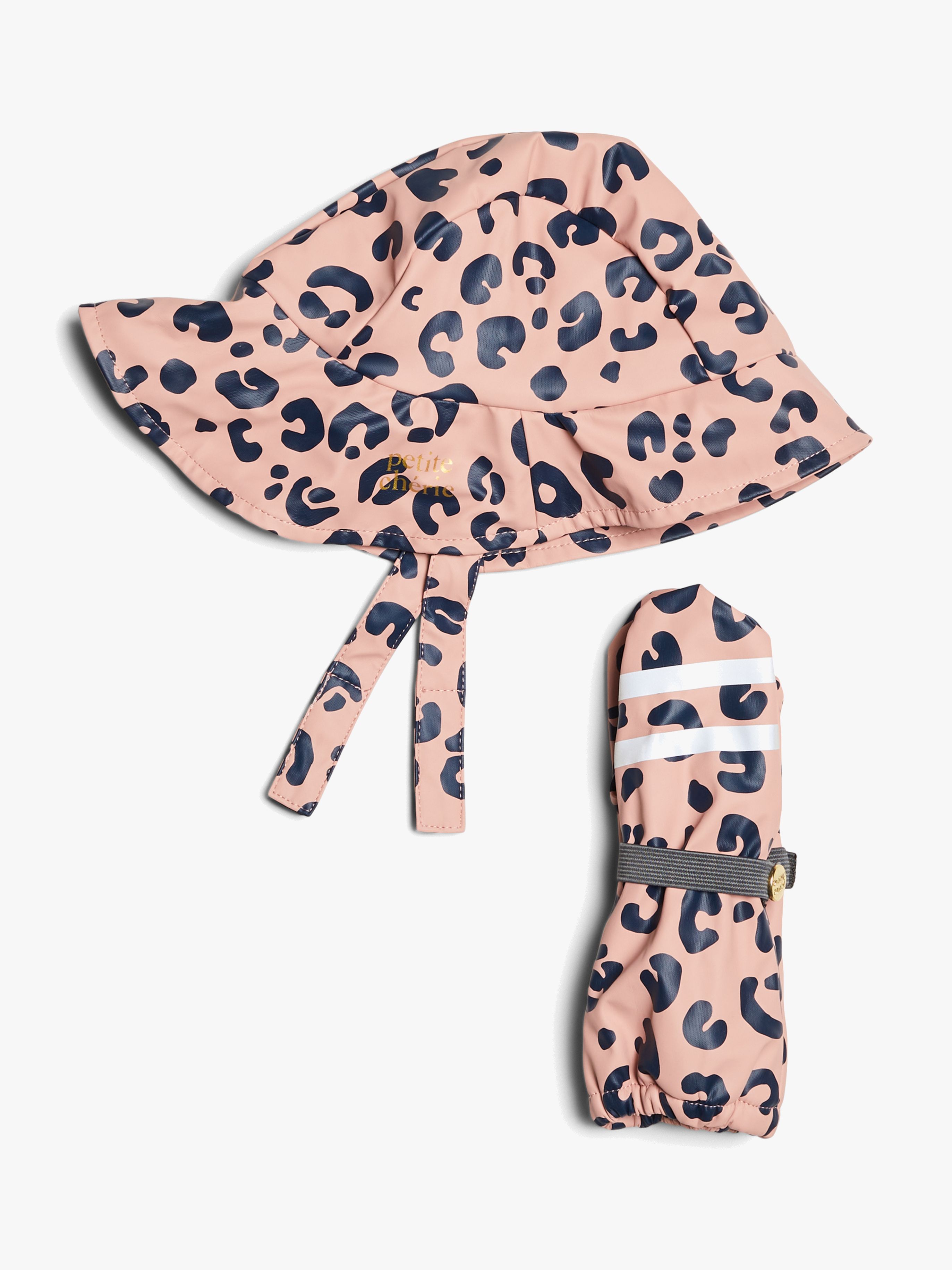 Petite Chérie Atelier Lyon Regenhut &  Gefütterte Fäustlinge, Leo Mellow Rose, 4-6 Jahre