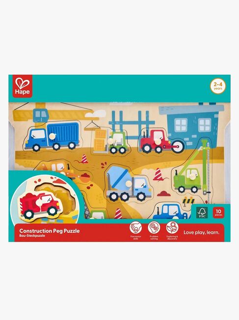Hape Knopfpuzzle Baustellenfahrzeuge 10 Teile