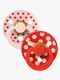 BIBS Studio Colour Polka Schnuller 2er-Pack Latex Größe 2, Blossom/Candy Apple
