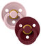 BIBS Schnuller Colour 2er-Pack Latex Größe 2, Pink Plum/Elderberry