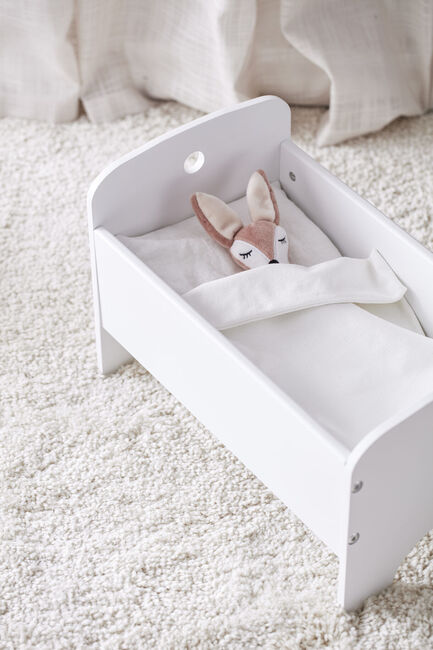 Kids Concept Puppenhausmöbel Puppenbett Inkl. Bettwäsche, Weiß 