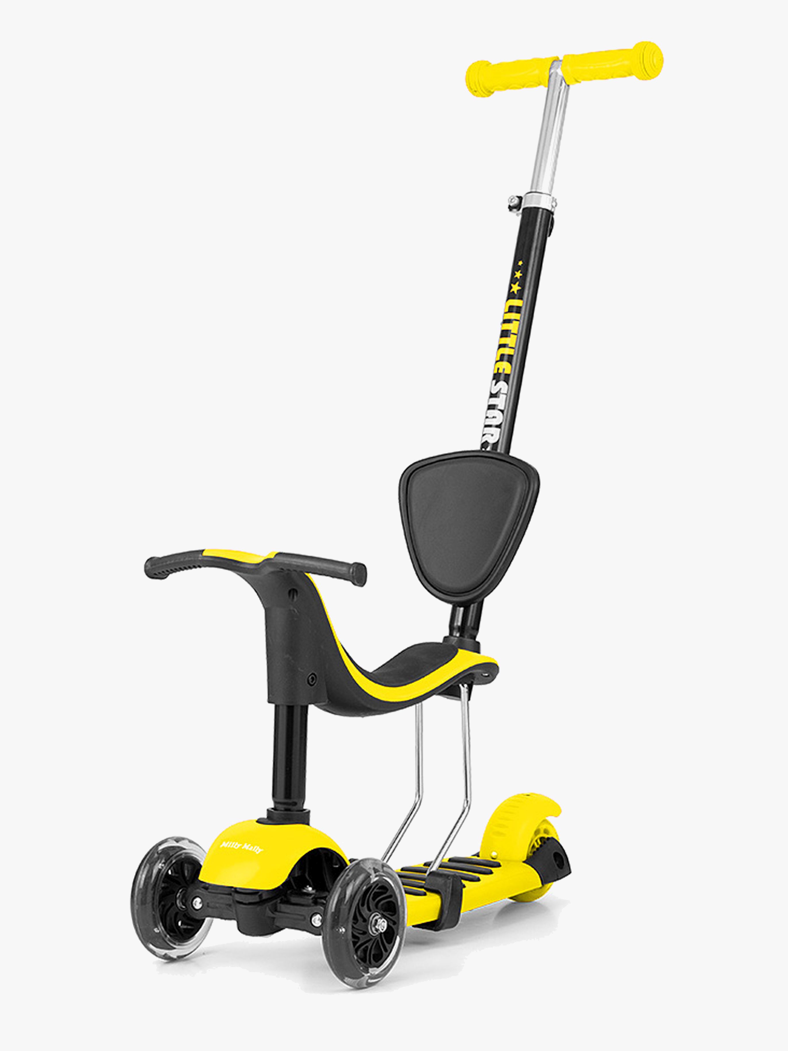 Milly Mally Little Star Rutschfahrzeug/Scooter 3-in-1, Gelb
