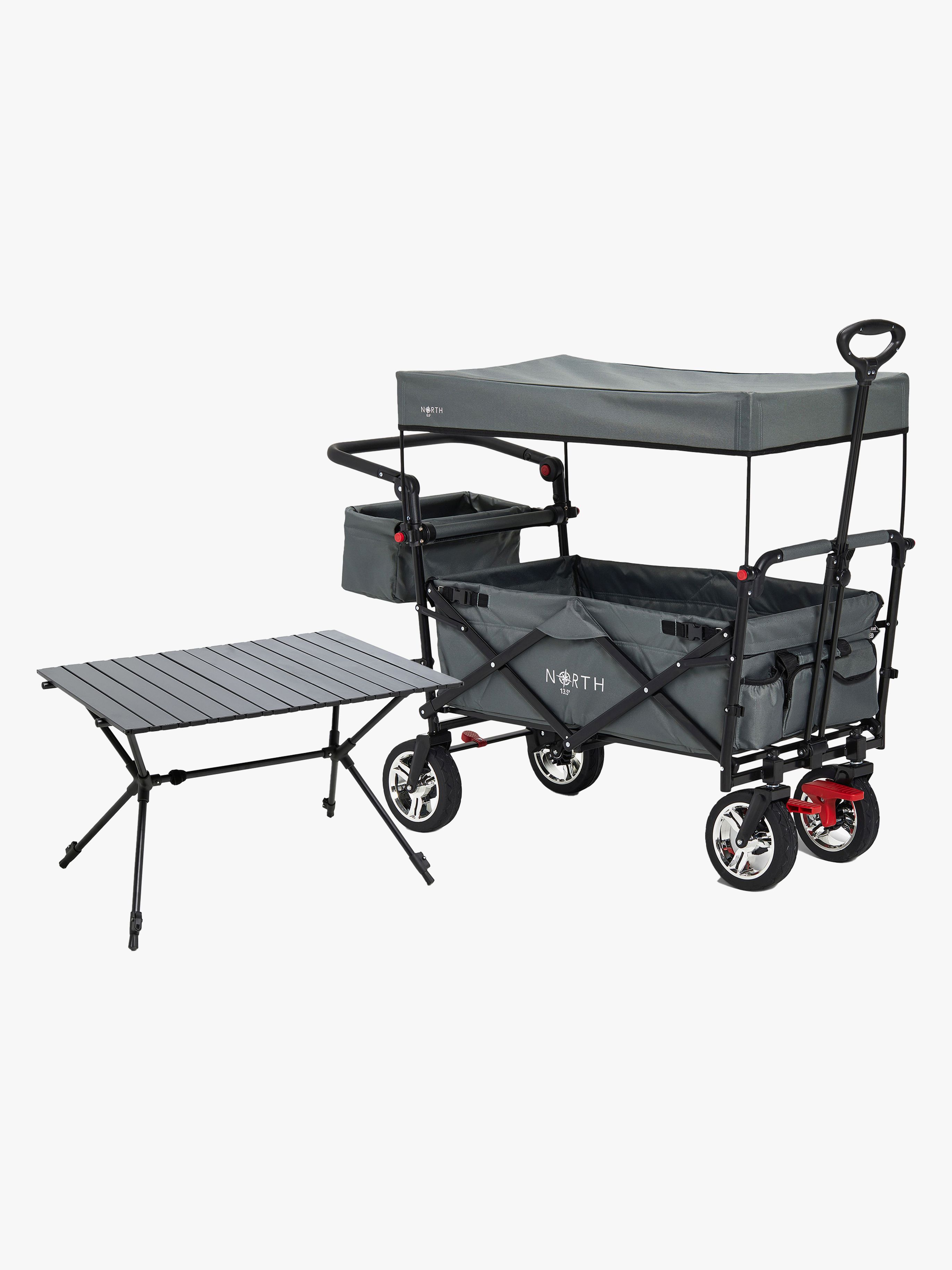 North 13.5 Porter Bollerwagen, Ivy Grey inkl. Campingtisch