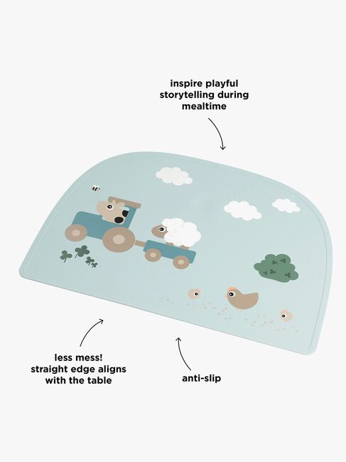 Done By Deer Tiny Farm Tischset Silikon, Blue