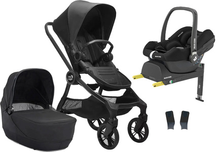 Baby Jogger City Sights Kombikinderwagen inkl. Maxi-Cosi CabrioFix i-Size Babyschale & Basis, Rich Black