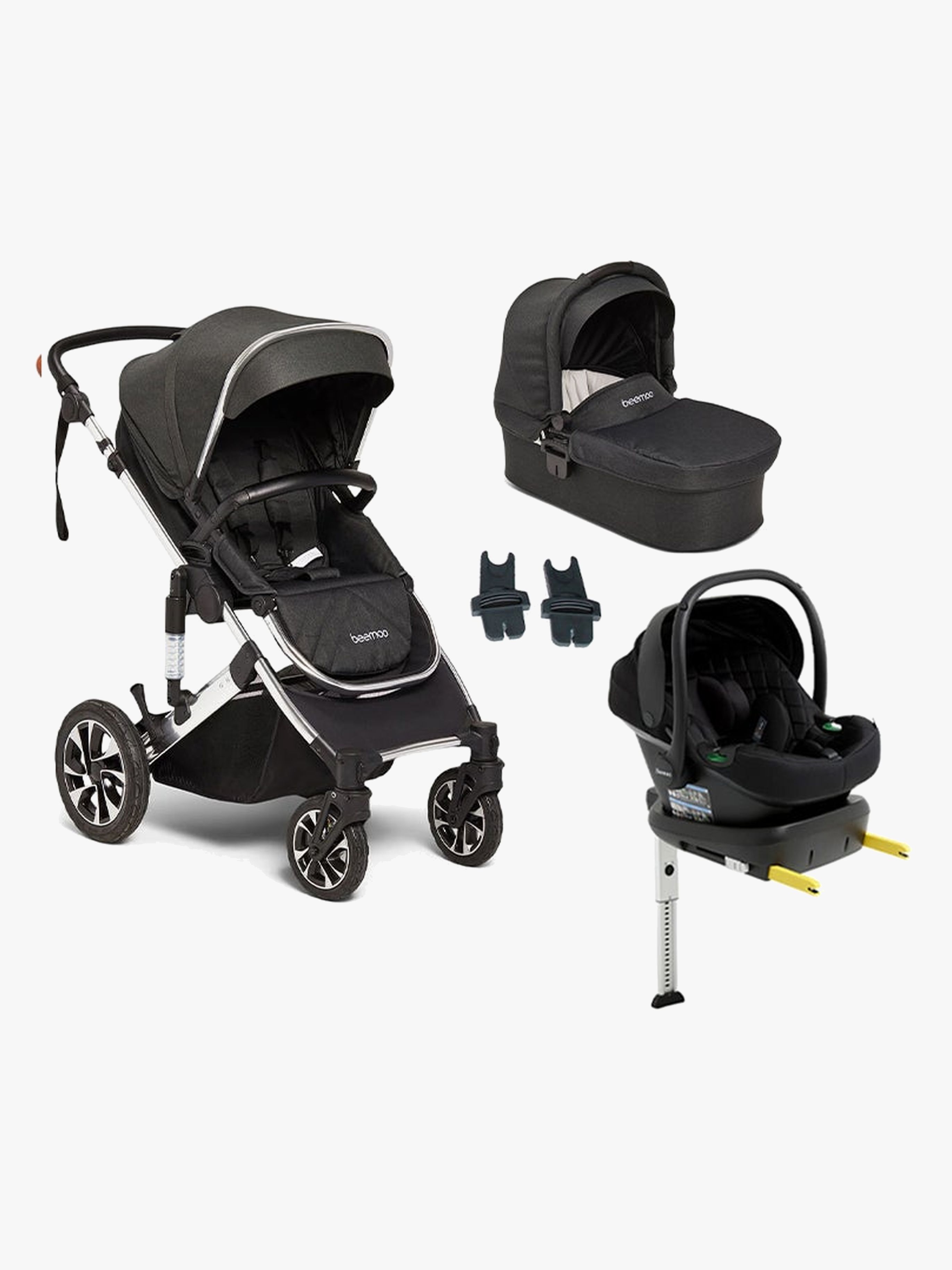Beemoo Maxi 4 Kombiwagen inkl. Beemoo Route Babyschale & Basis, Black Silver/Black Stone