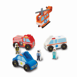 Melissa & Doug Spielzeugset Rettungsfahrzeuge und Figuren, 8 Teile
