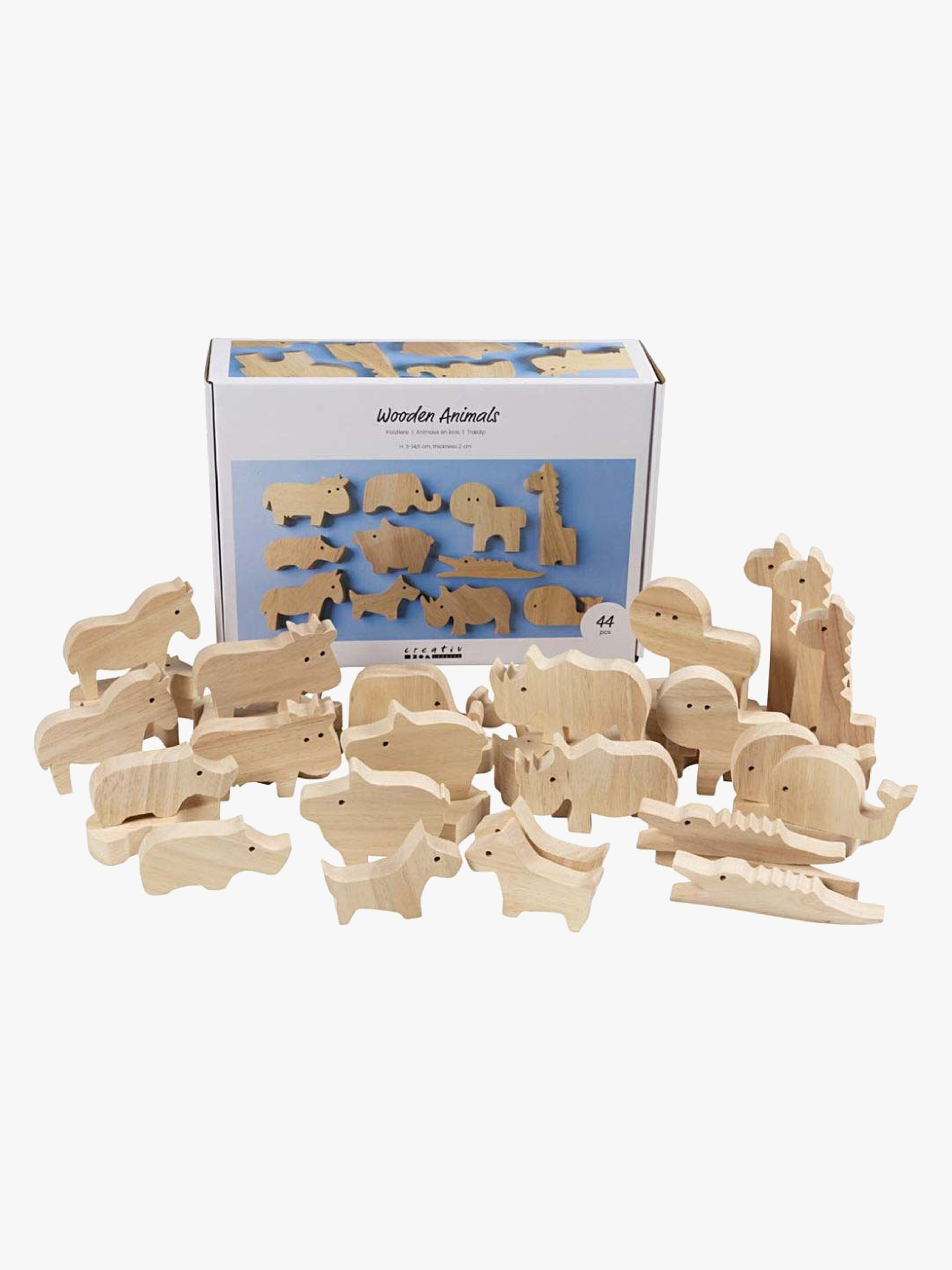 Creativ Company Holztiere Bauernhof &  Safari 44 Teile