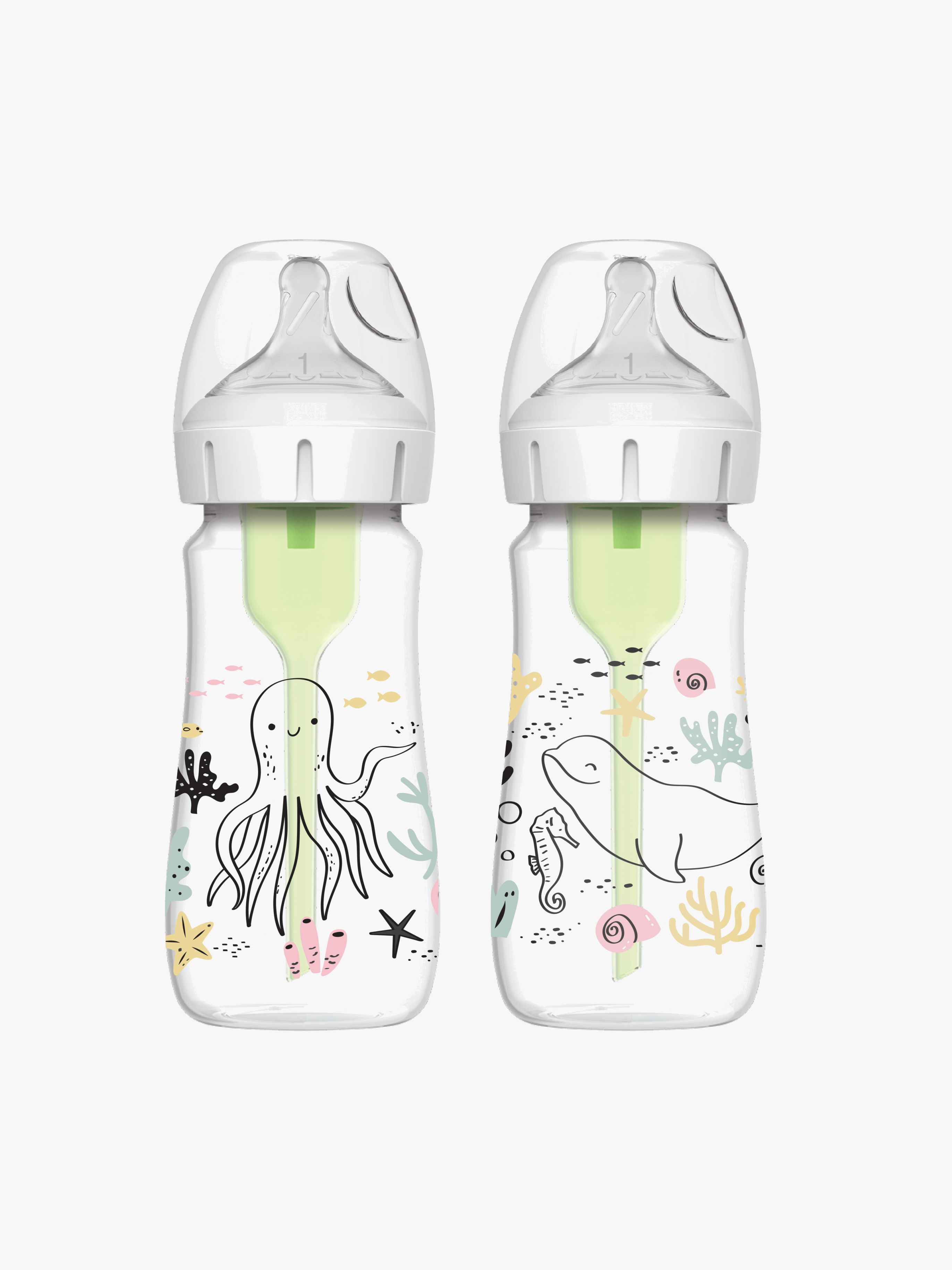 WideNeck Options+ Fläschchen Ocean 270 ml 2er-Pack, Weiß