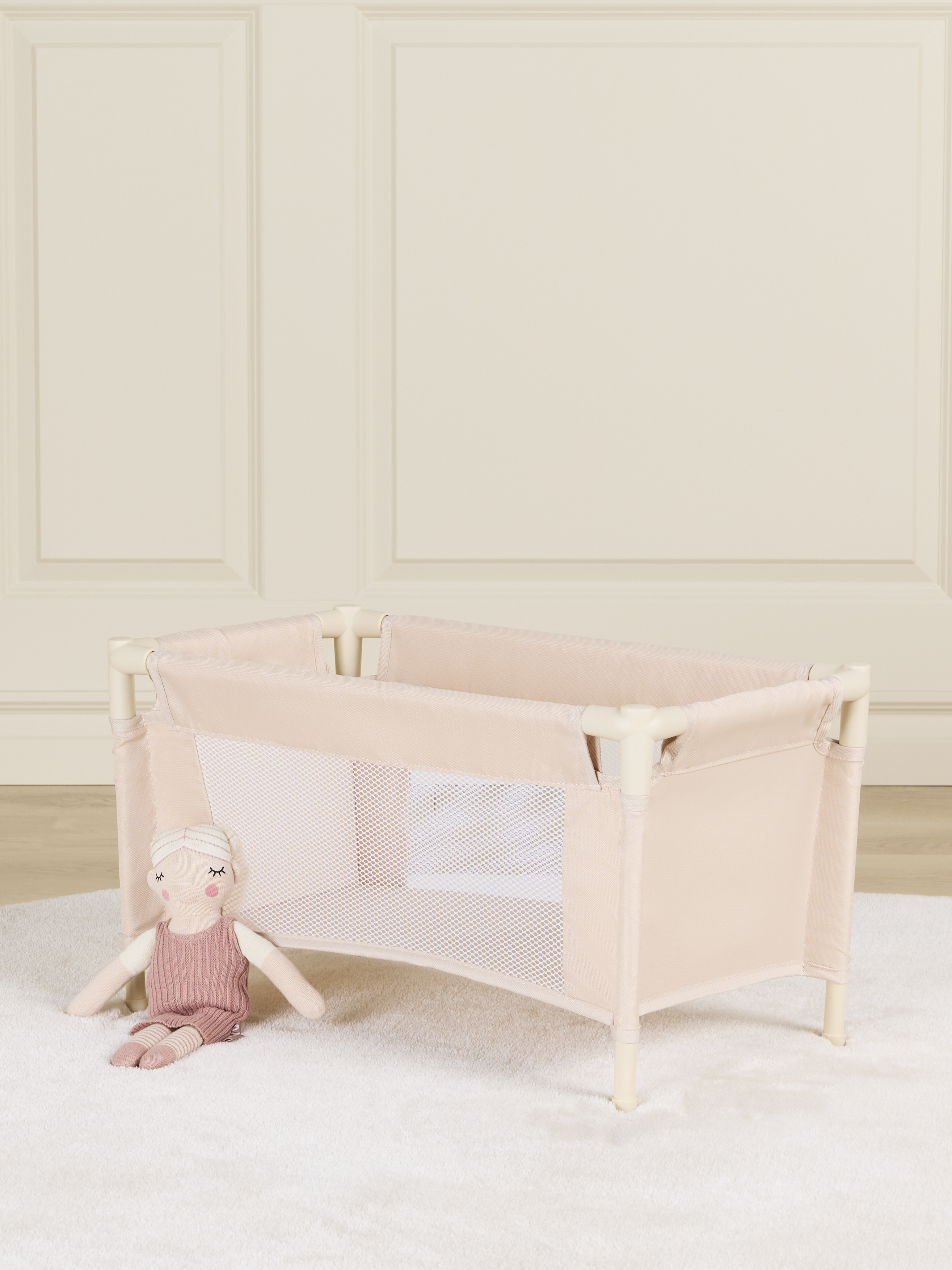 Reisebett Puppe, Beige