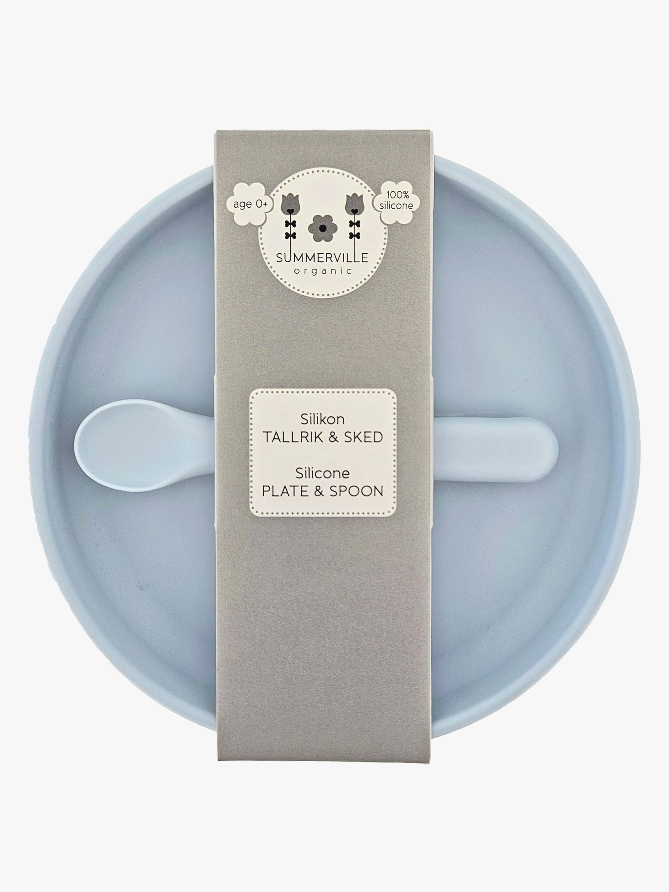 Teller & Löffel Silikon, Cloud Blue