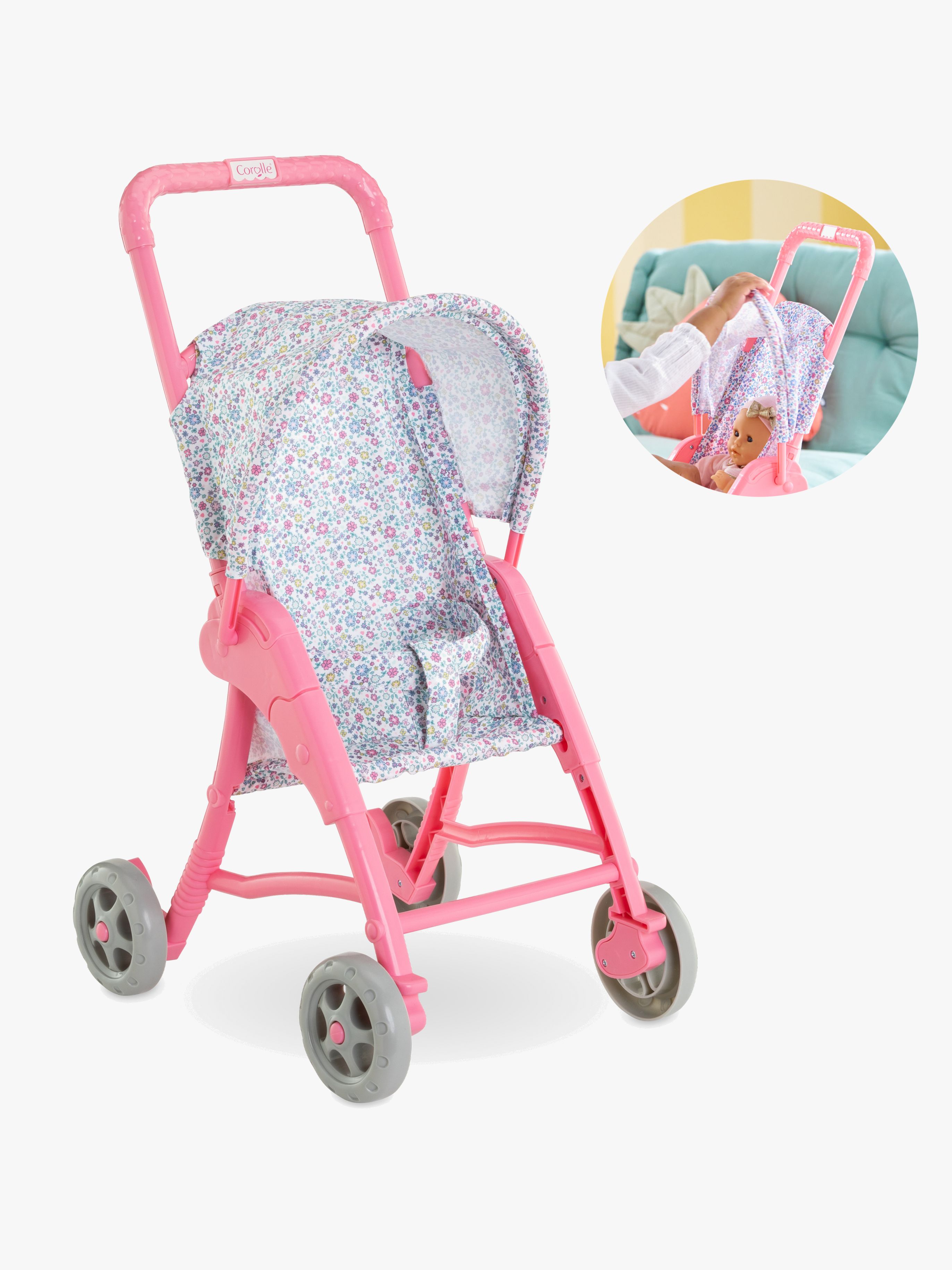 Corolle Puppenbuggy, Rosa/Blau