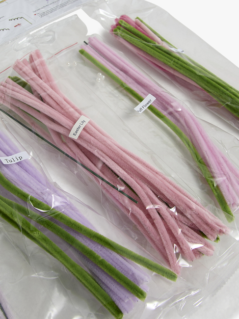 Fippla DIY-Set Blumenstrauß mit Pfeifenreinigern 18 Teile, Rosa