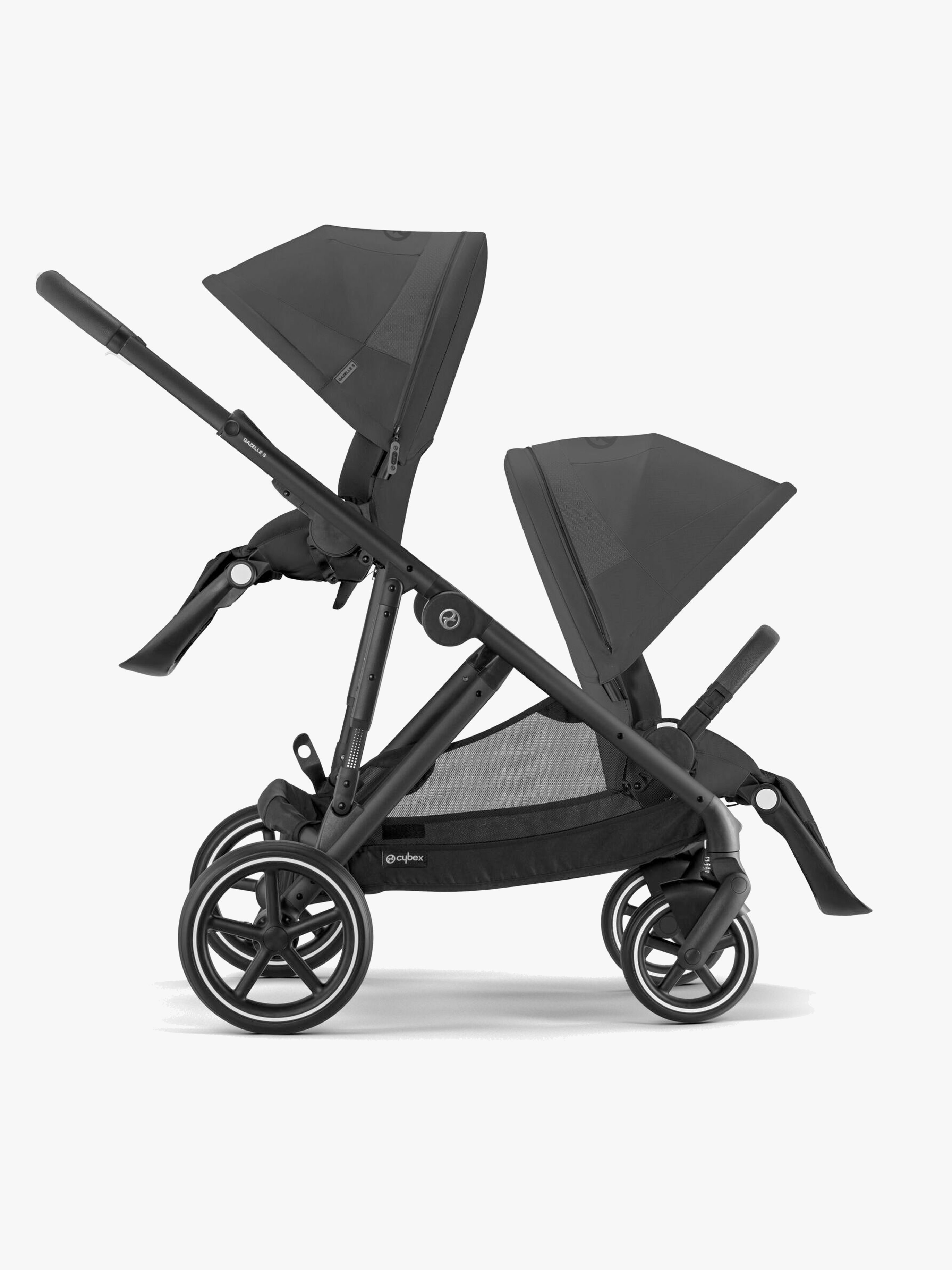 GAZELLE S Zwillingswagen, Moon Black / Black