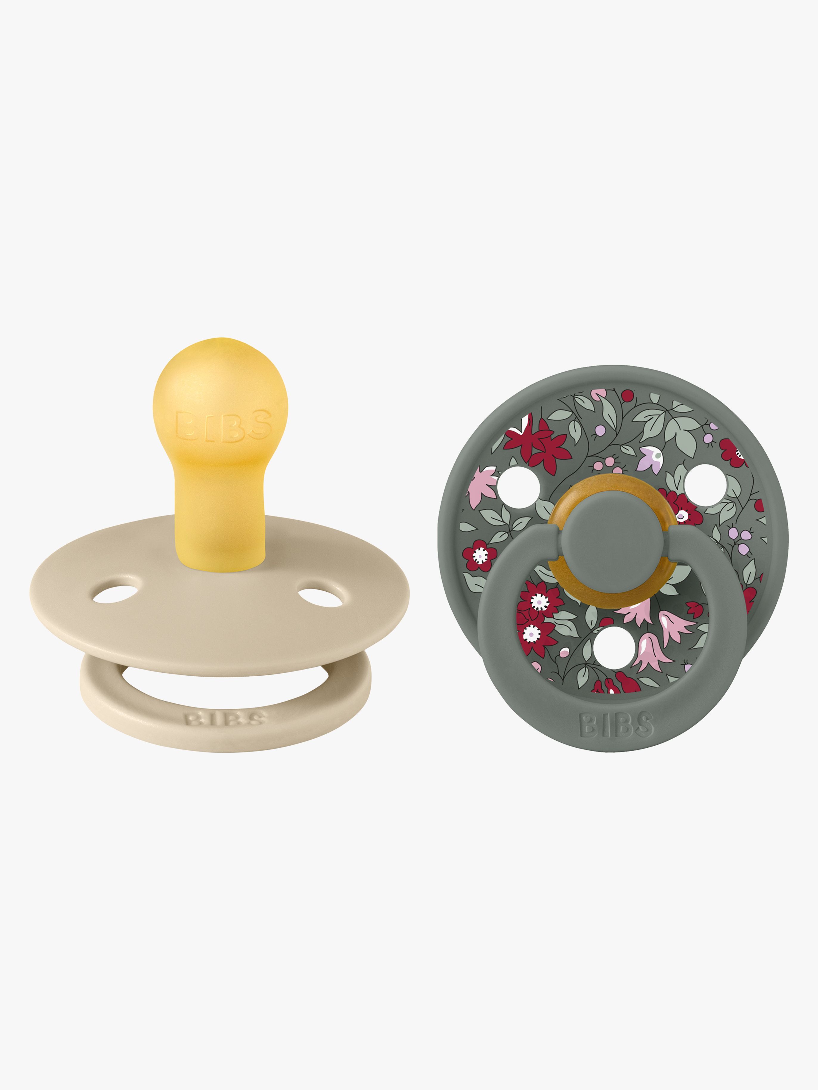 BIBS x Liberty Colour Schnuller 2er-Pack Latex Größe 1 Rund, Chamomile Lawn/Pine Mix