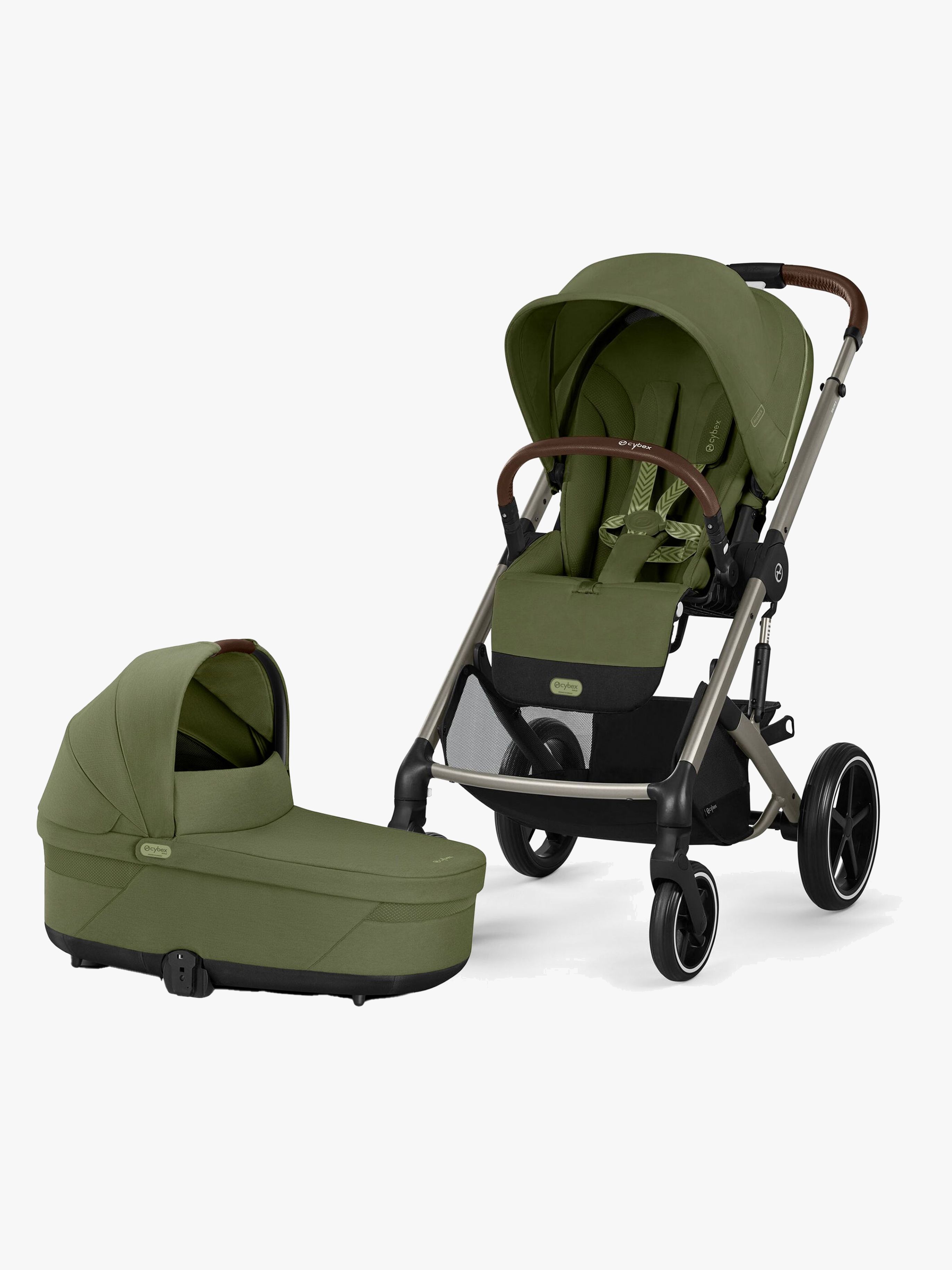 Cybex BALIOS S Lux Kombikinderwagen, Taupe/Moss Green