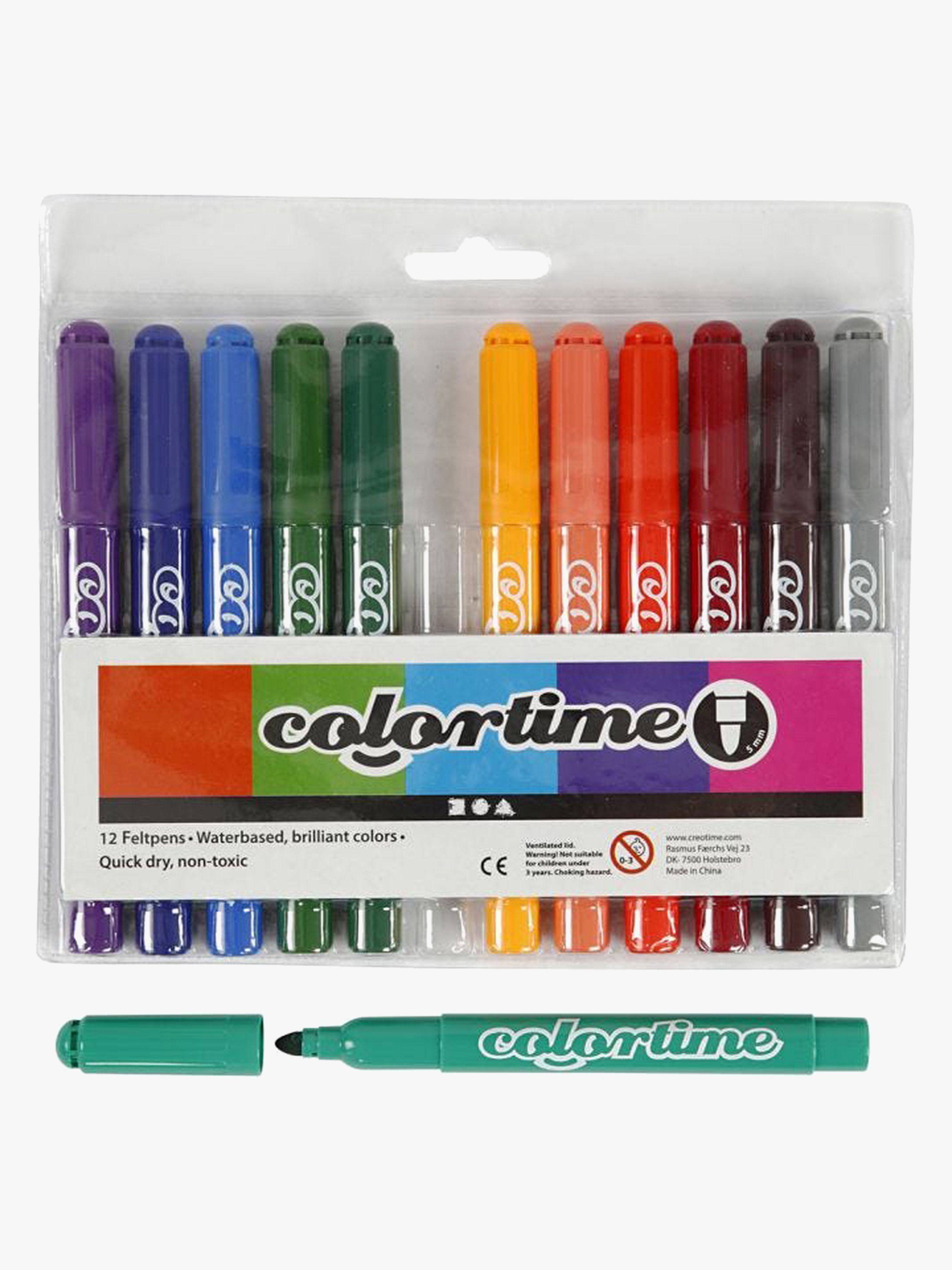 Colortime Filzstifte 5 mm, Komplettierende Farben, 12 Stück