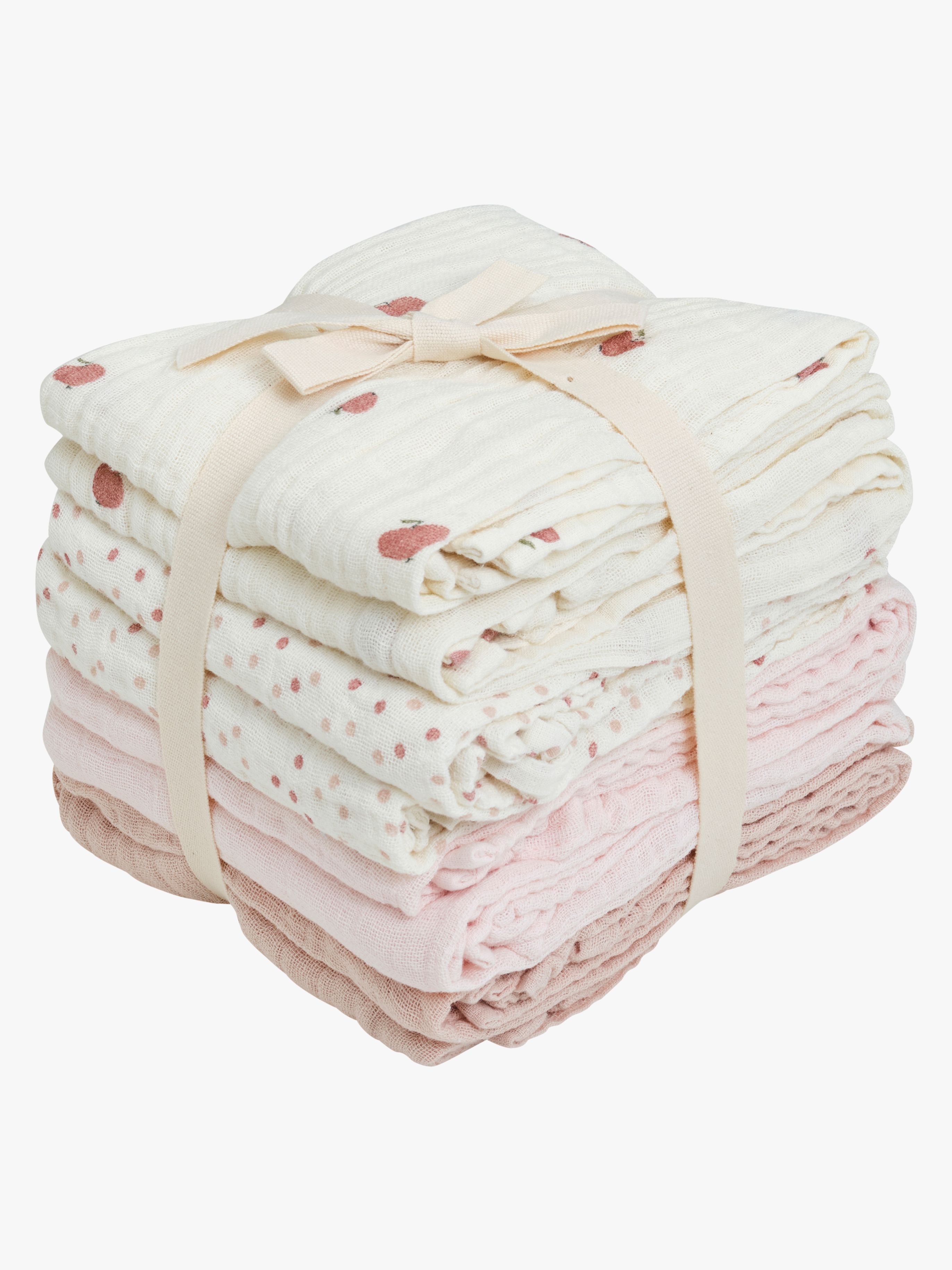 Musselintuch 8er-Pack, Rose Dust