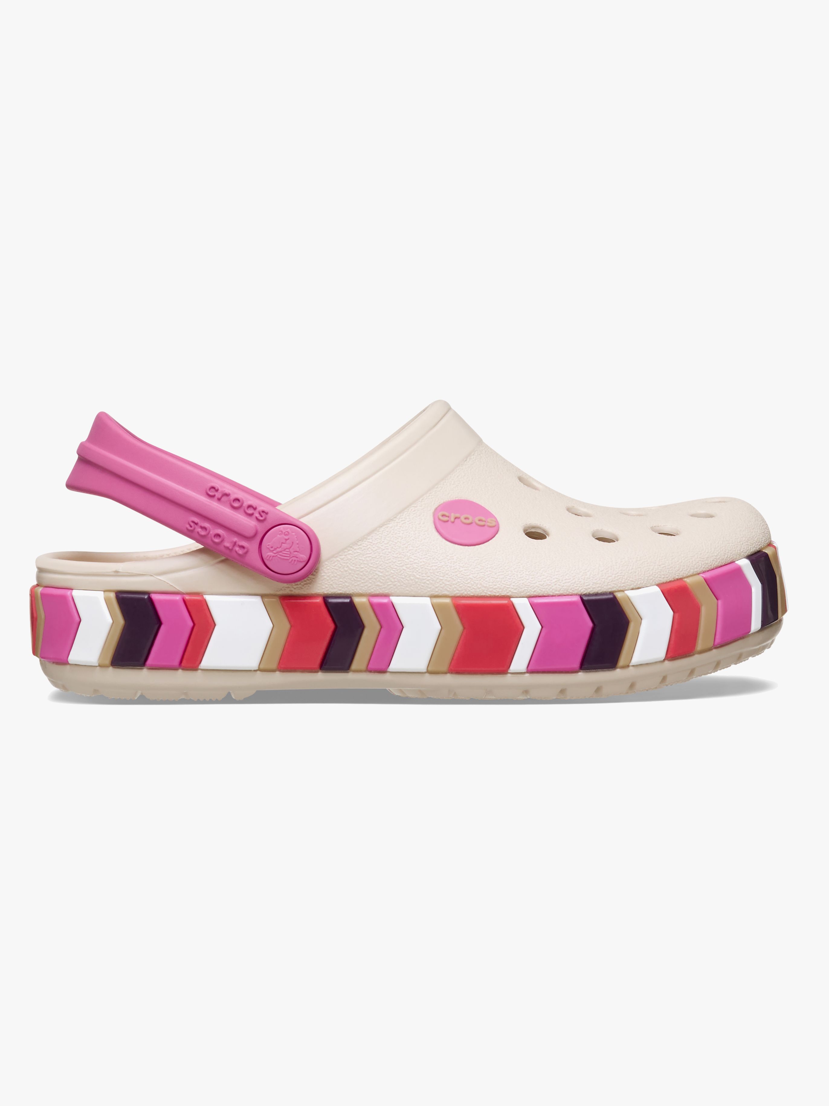 Crocs Crocband Chevron Band Kids Pantoffeln, Frappé/Quiet Rose, 27-28