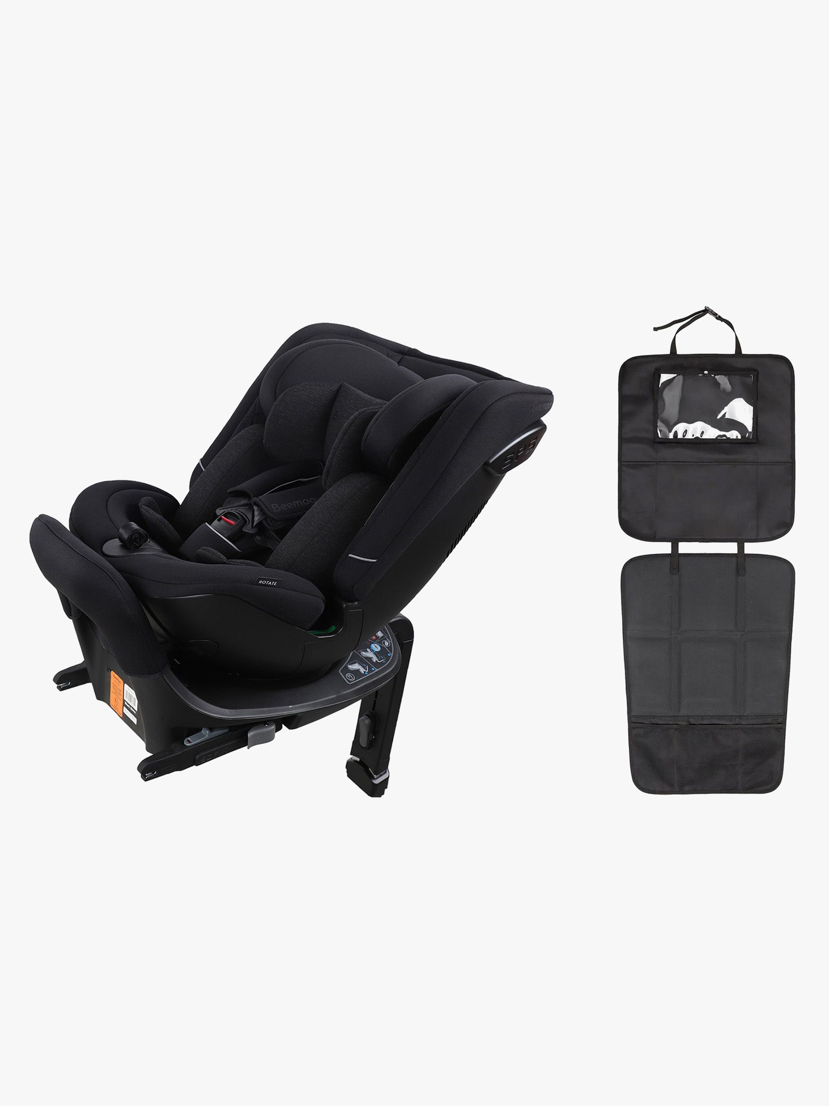 Beemoo Rotate i-Size Wendbarer Kindersitz inkl. 3-in-1 Sitzschutz, Black Stone