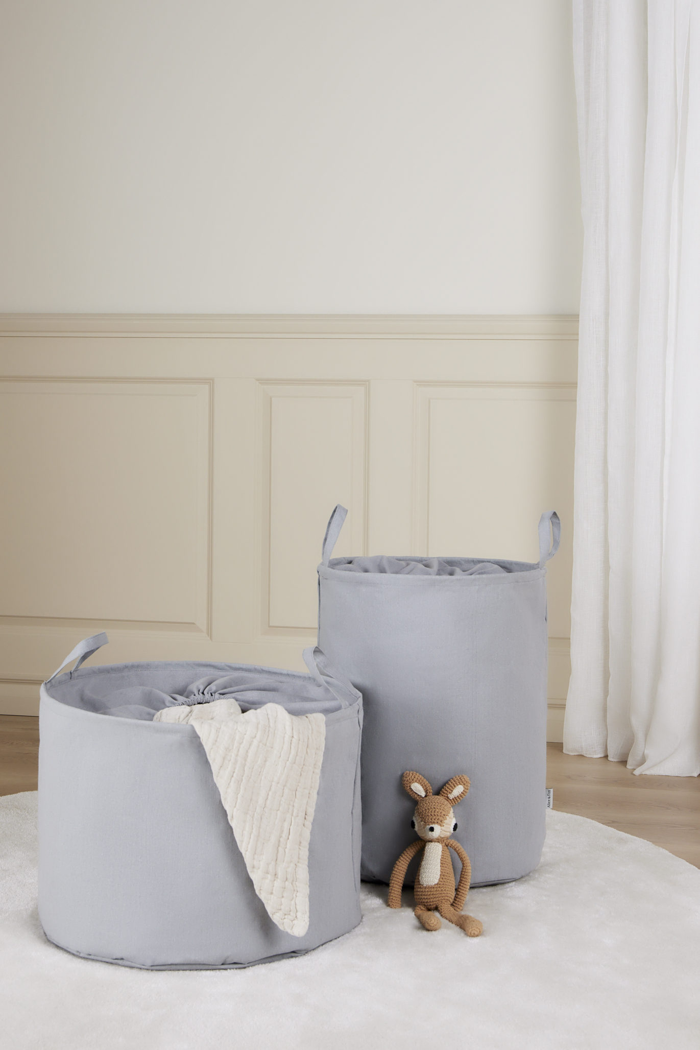 Alice &  Fox DINA Aufbewahrungskorb 2er-Pack, Grau
