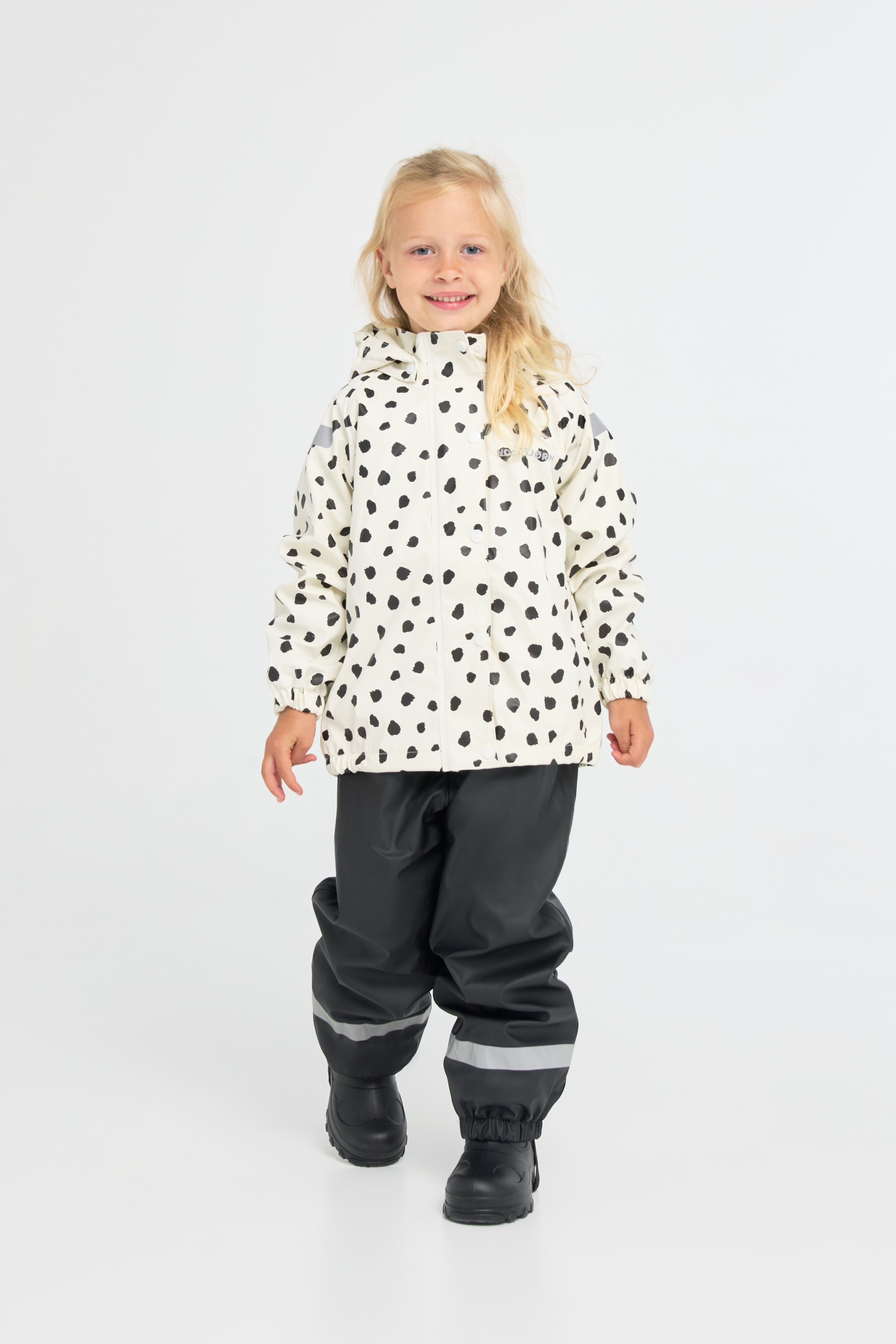 Nordbjørn Asperö Gefüttertes Regenset, Dots Black, 98-104