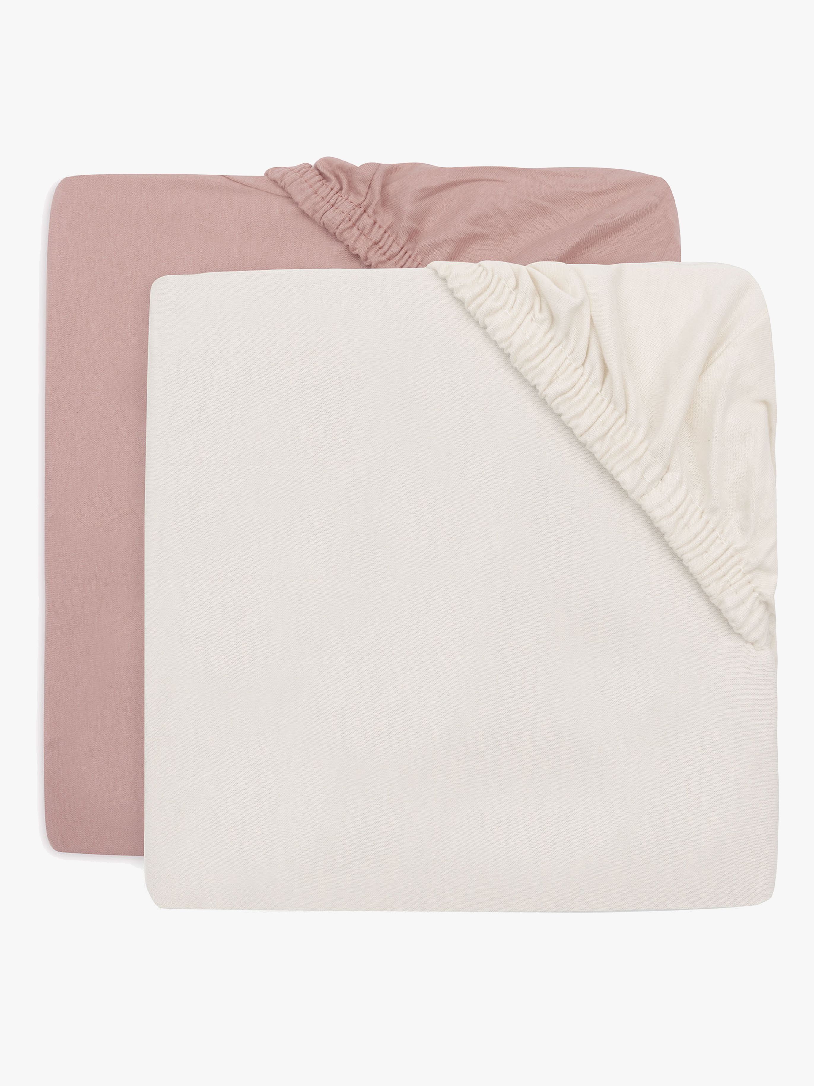 Jollein Spannbettlaken 2er-Pack 40x80, Wild Rose/Ivory