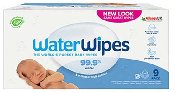 Water Wipes Biologisch abbaubare Feuchttücher 9x60er-Pack