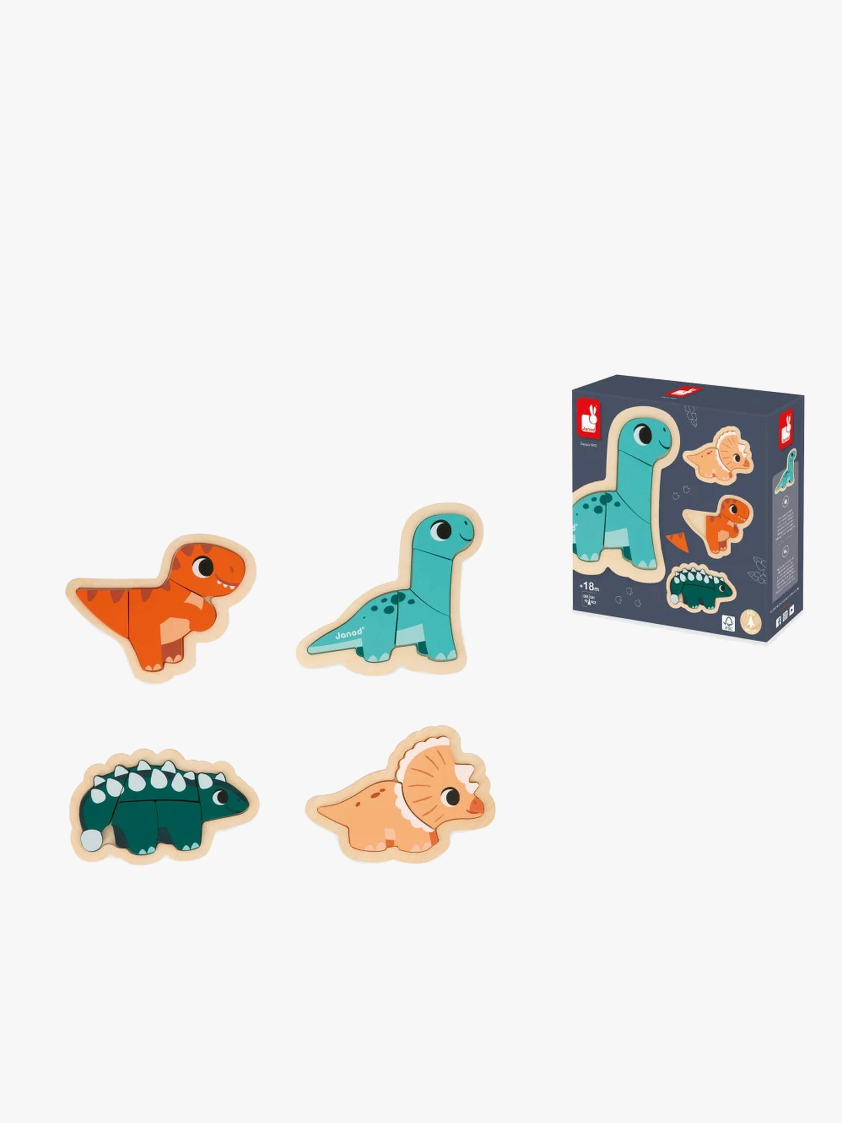 Janod 4 Fortschreitenden Puzzle Dinosaurier 14 Teile
