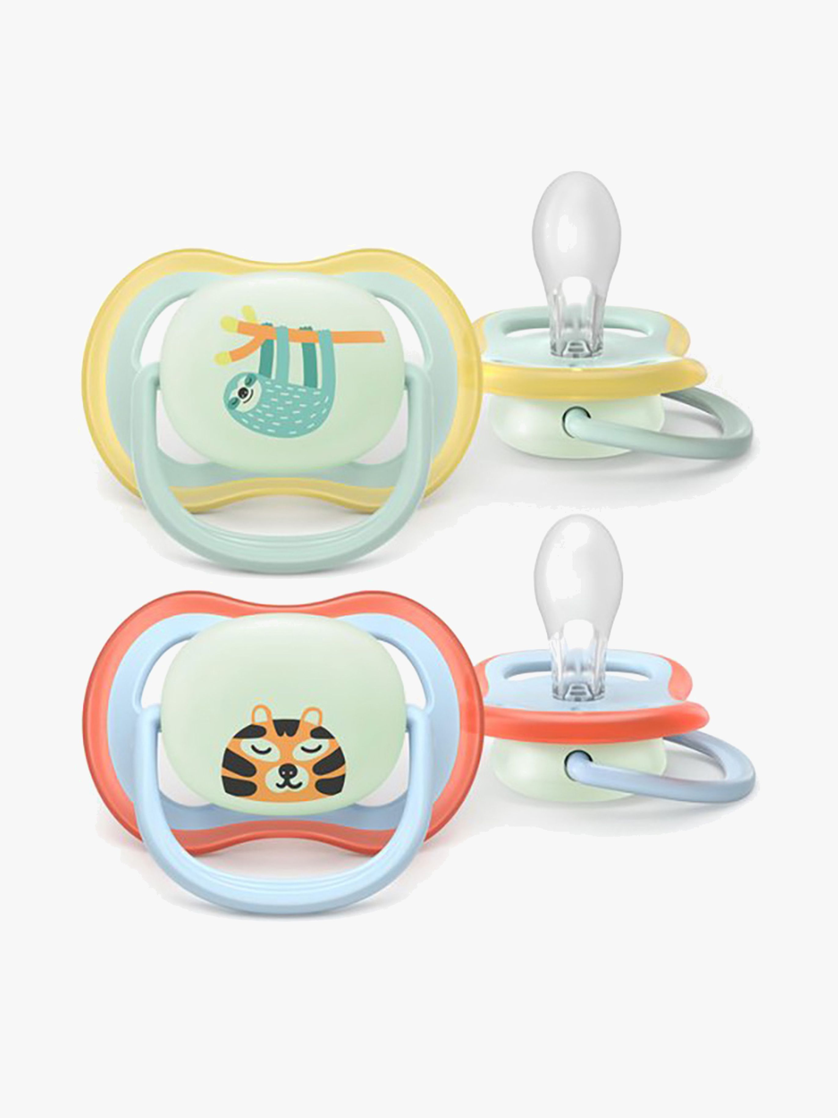 Avent Ultra Air Schnuller Nacht 0–6m 2er-Pack, Blau / Hellgrün