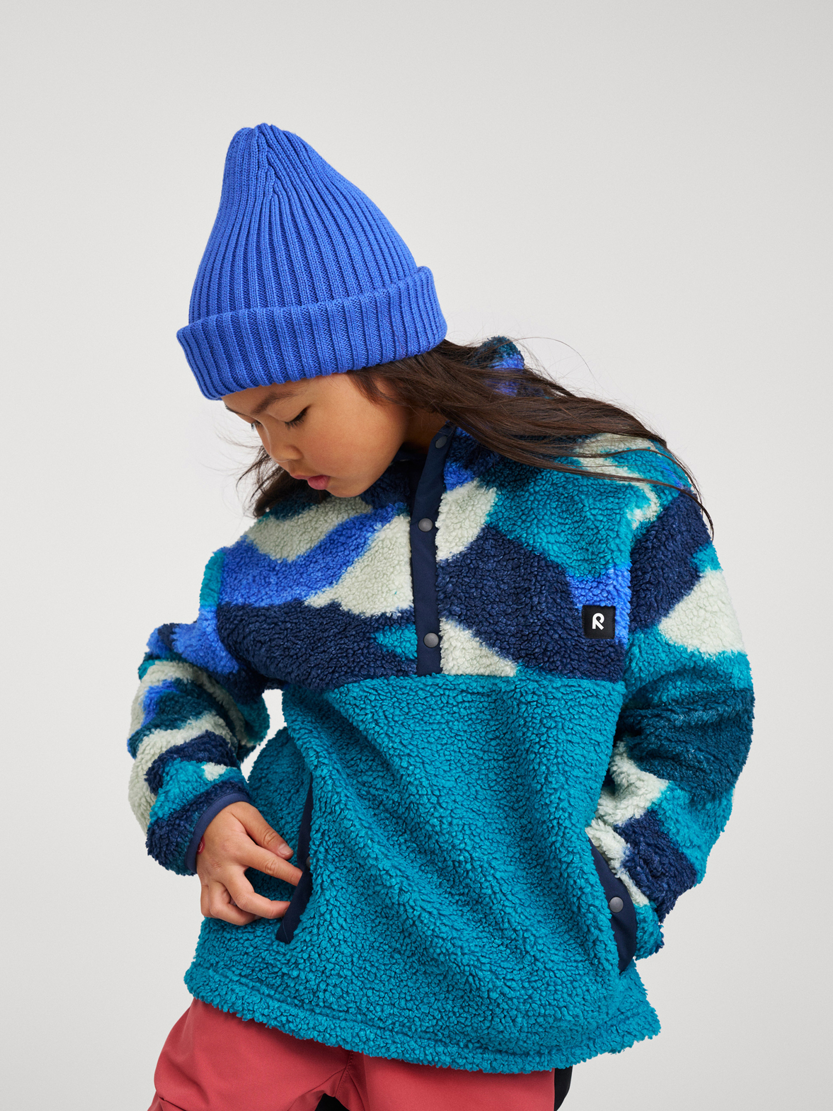 Muhku Teddyfleece-Pulli, Sparkly Blue, 134