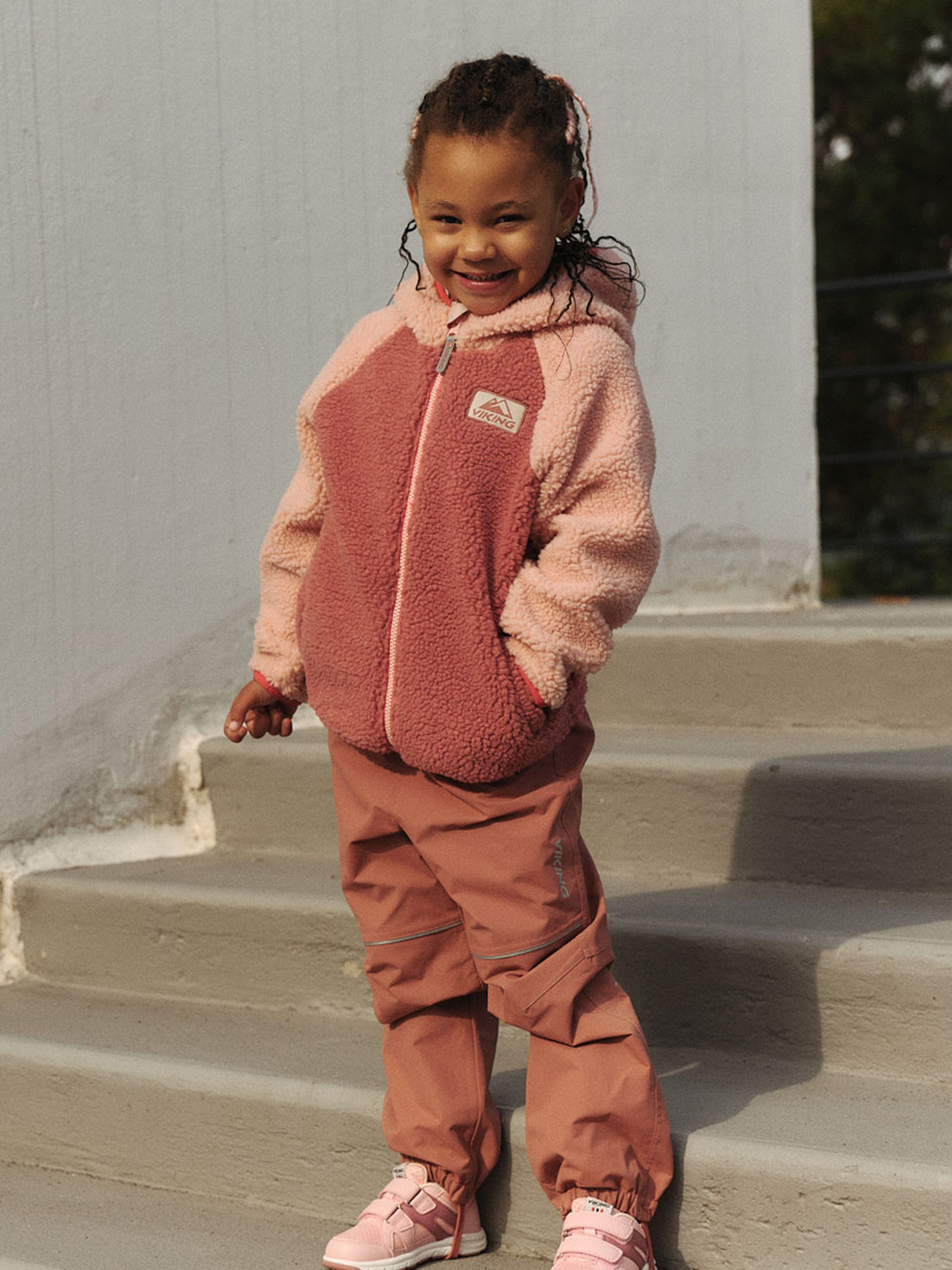 Viking Play Wendbare Fleecejacke, Light Pink, 122