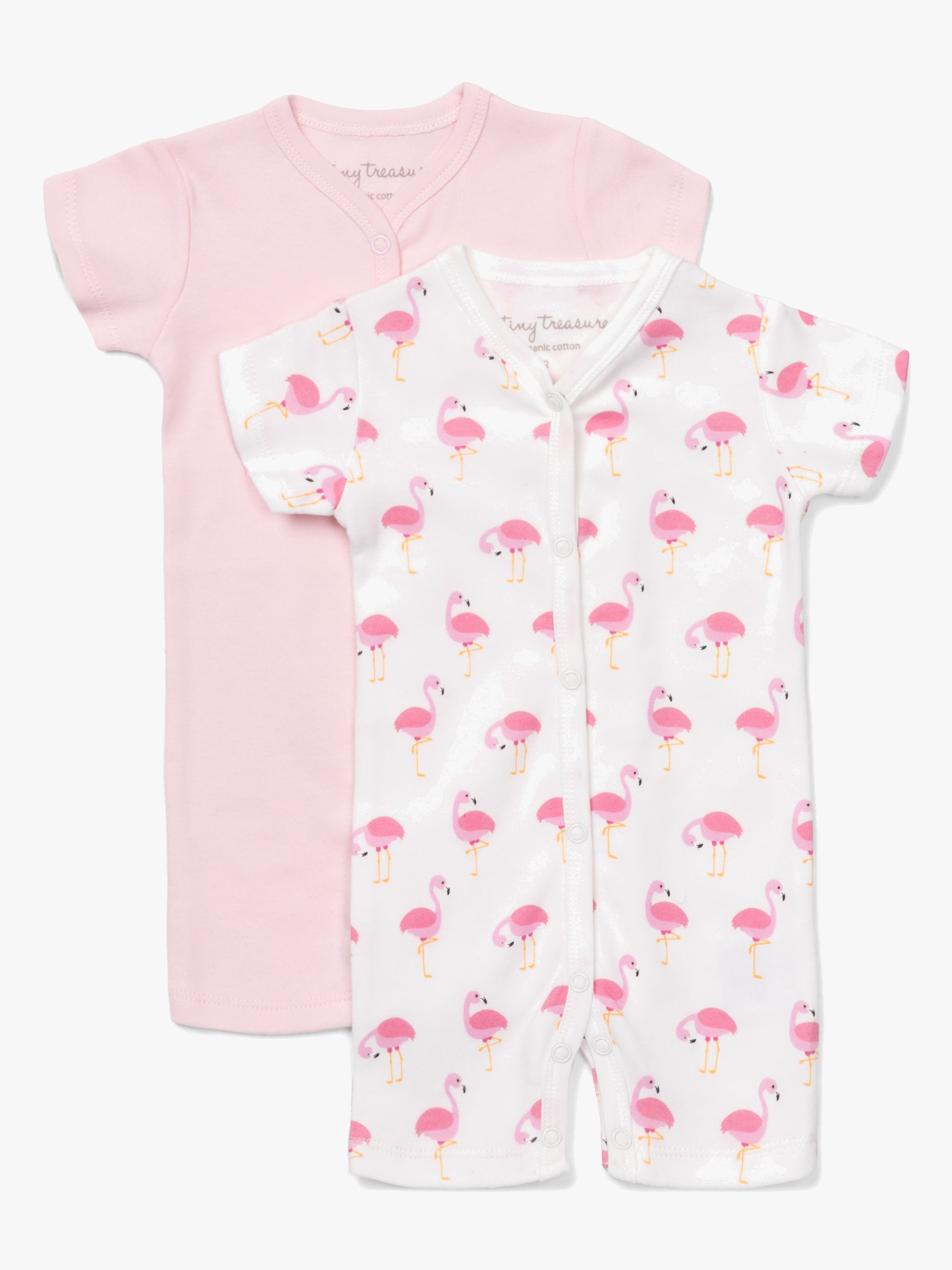 Tiny Treasure Summer Bodysuit 2er-Pack, White/Flamingo 56