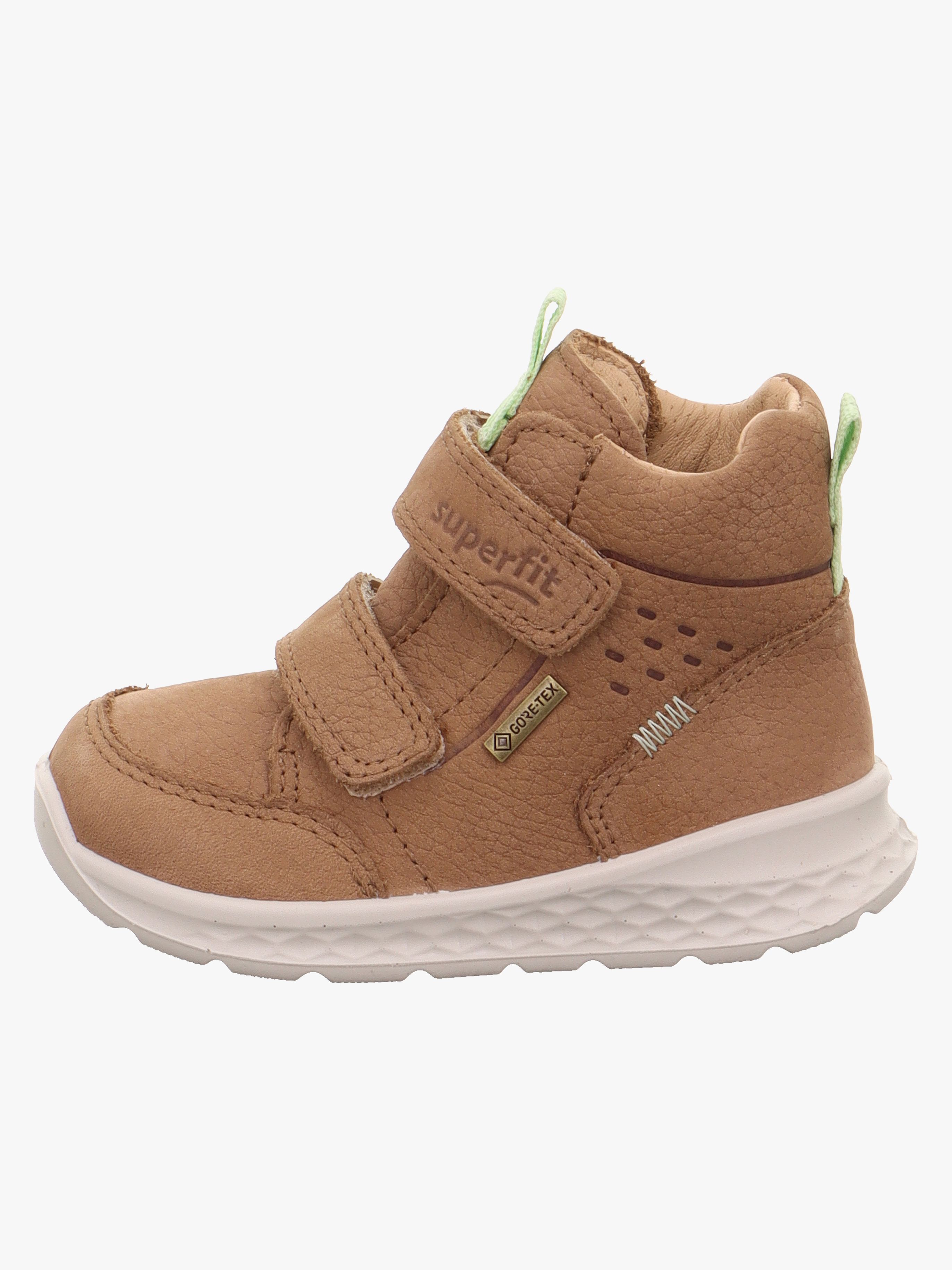 Superfit Breeze Mid GTX Kinder Sneaker, Brown/Light Green, 21, Kinderschuhe