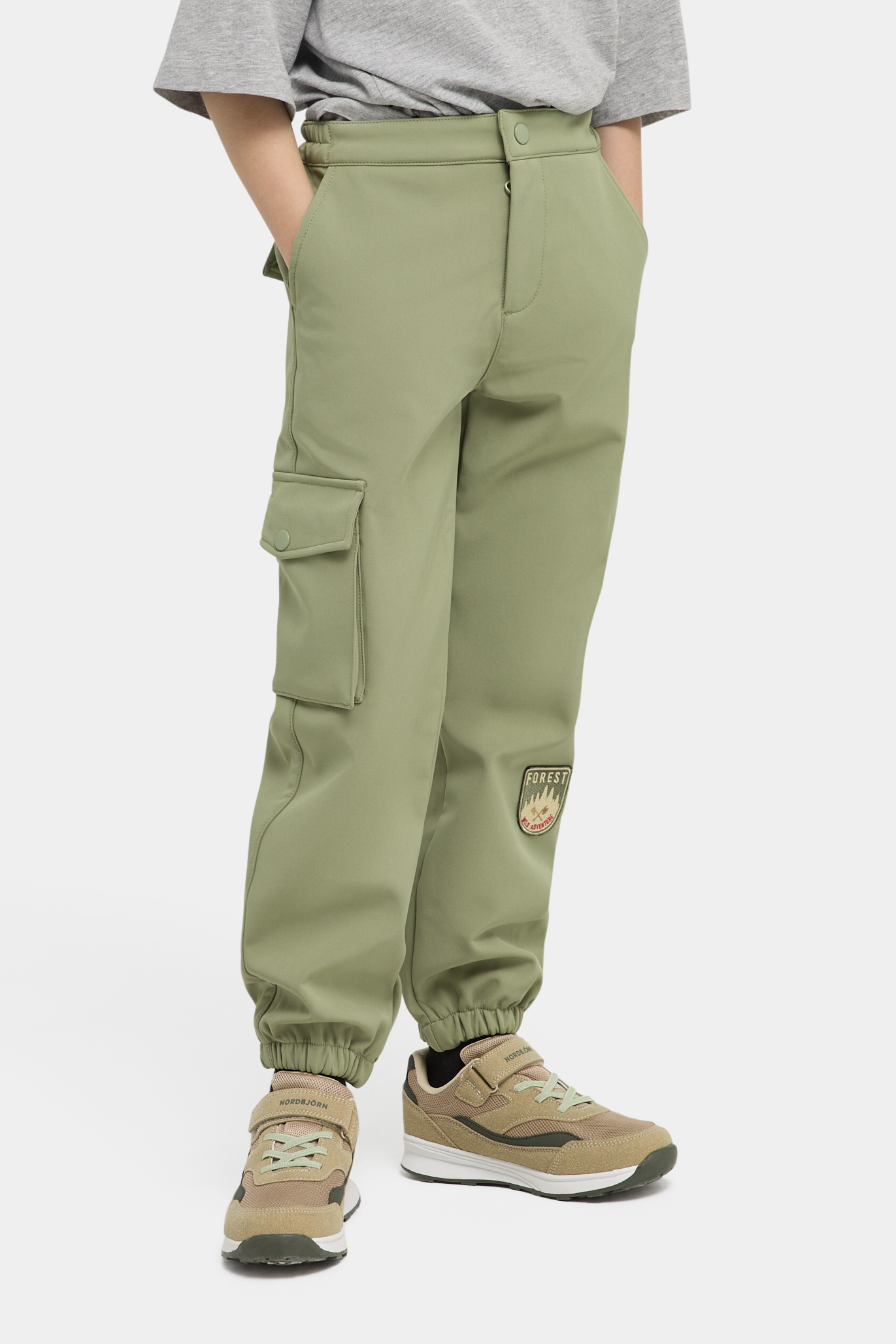 Nordbjörn Brokvarn Softshellhose, Grün, 134-140